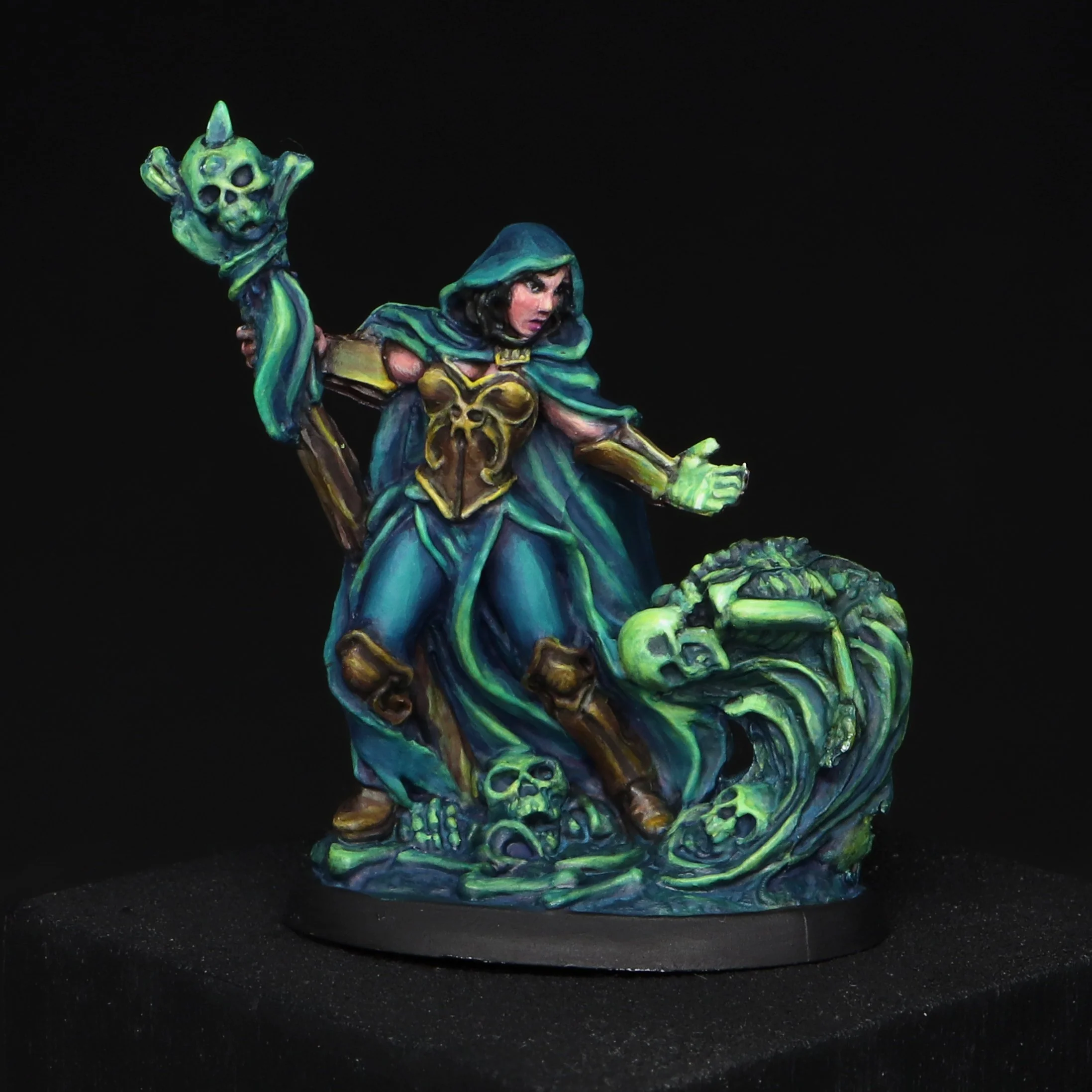 Female Reaper Bones Miniature Painted Necromancer 