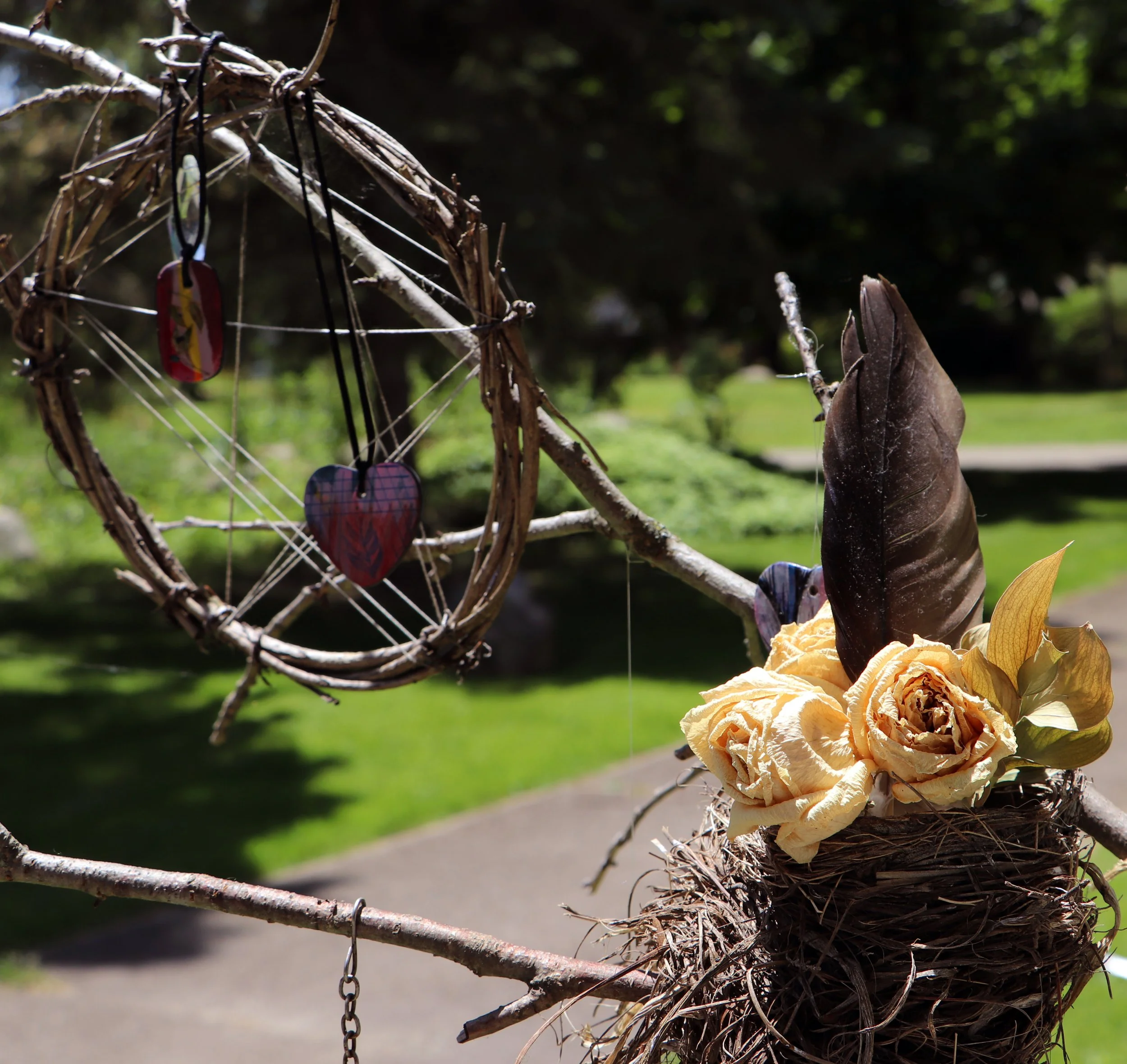 Pentacle and birds nest artwork witchy nests
