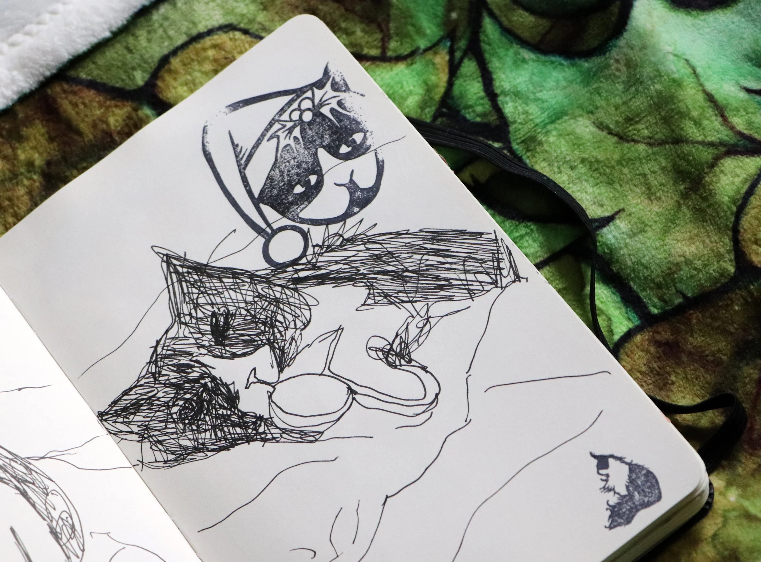 Tuxedo cat stamps for christmas