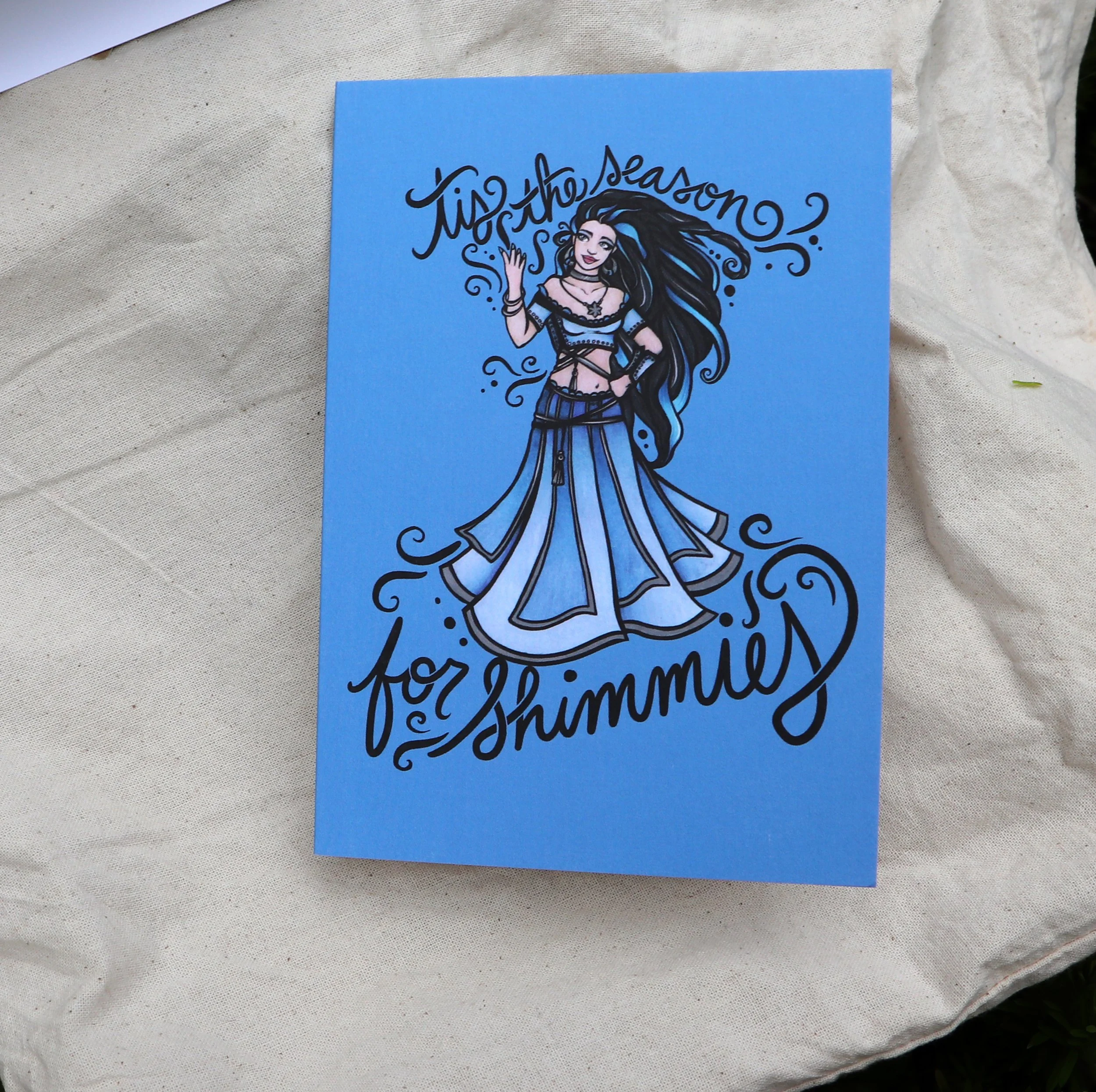 Celebrate the holidays with our unique belly dancer Christmas cards, perfect for adding festive flair with a touch of exotic charm. Featuring dazzling designs and the playful phrase 'Shimmy til you drop,' these cards bring joy and movement to the sea