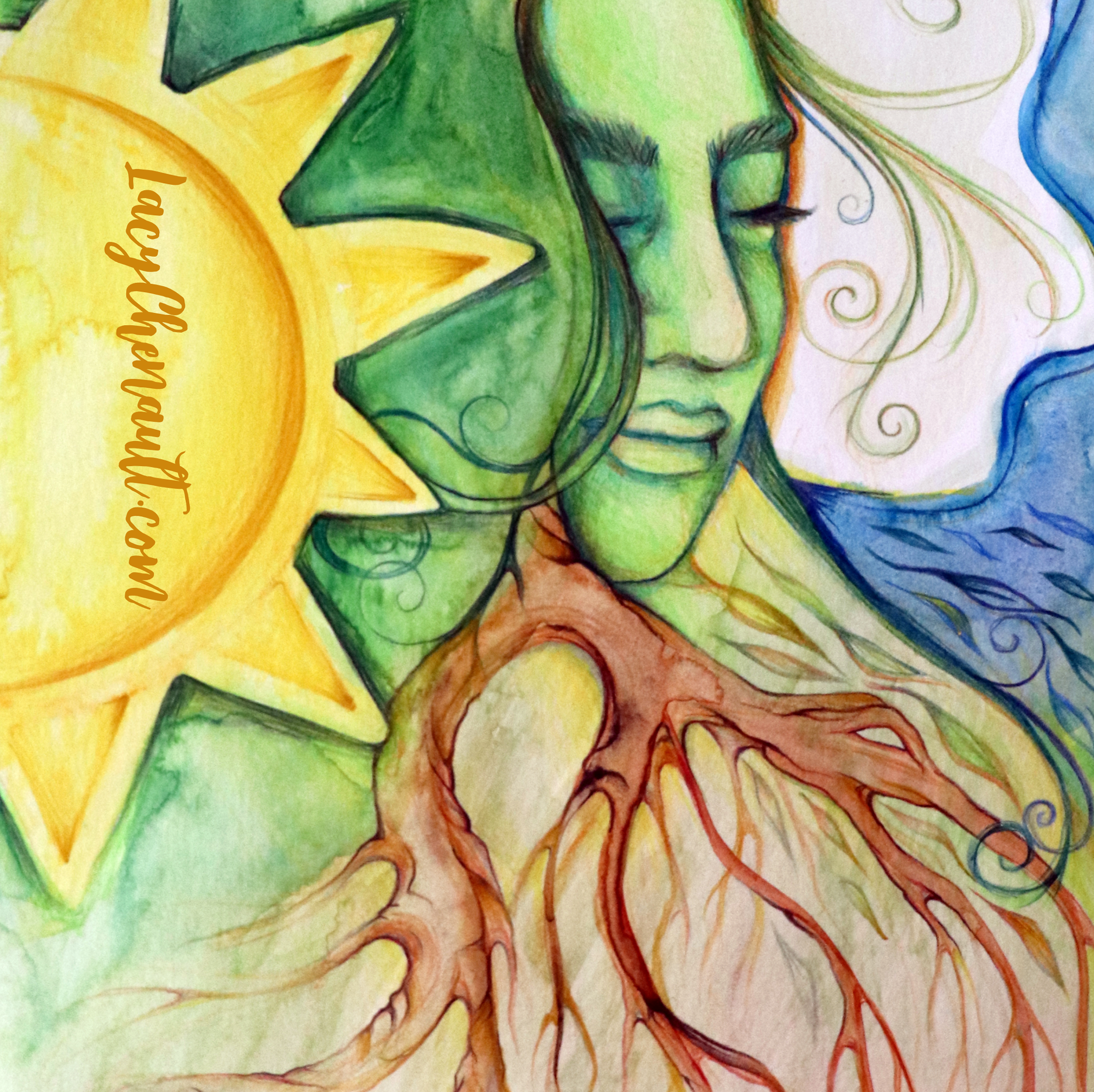 Zazzle Mother Earth Gaia Goddess  Square Sticker.png