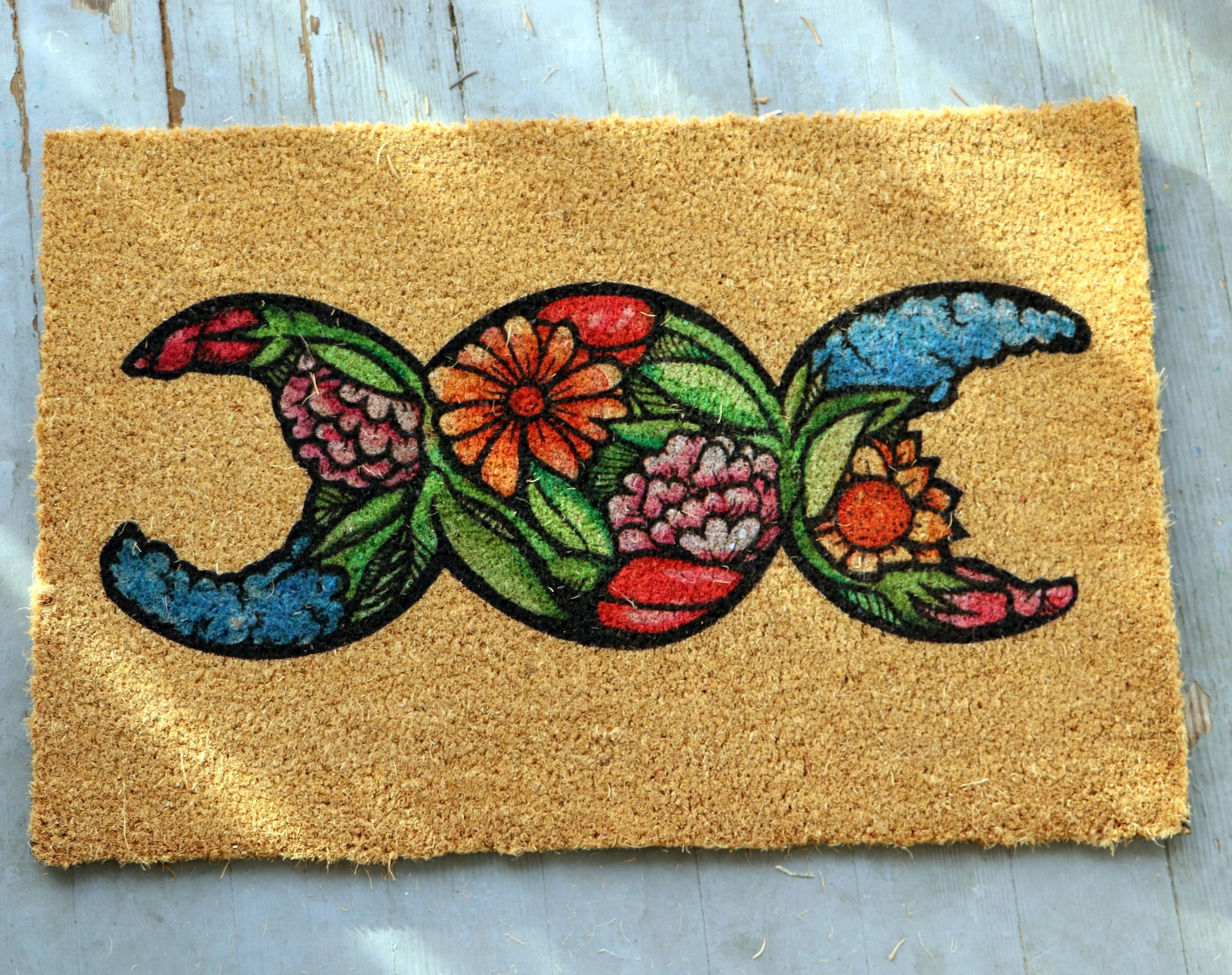 Triple Moon Goddess Art Doormat