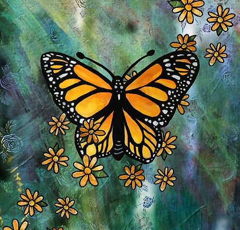 Monarch butterfly art by lacy Chenault