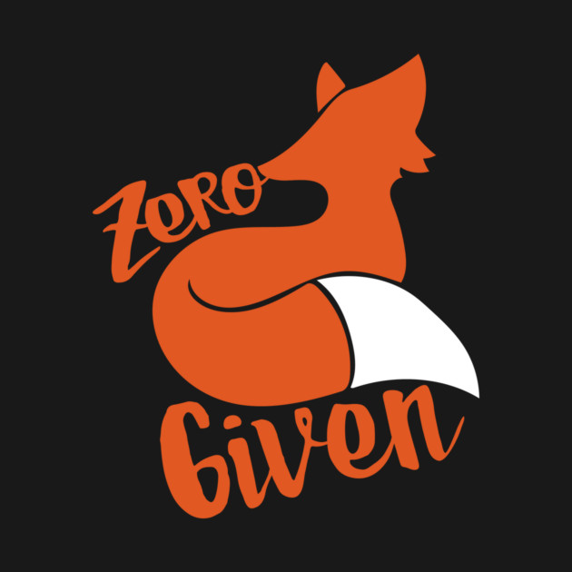 Stylized orange fox with the words "Zero" above its back and "GIVEN" below, against a black background.