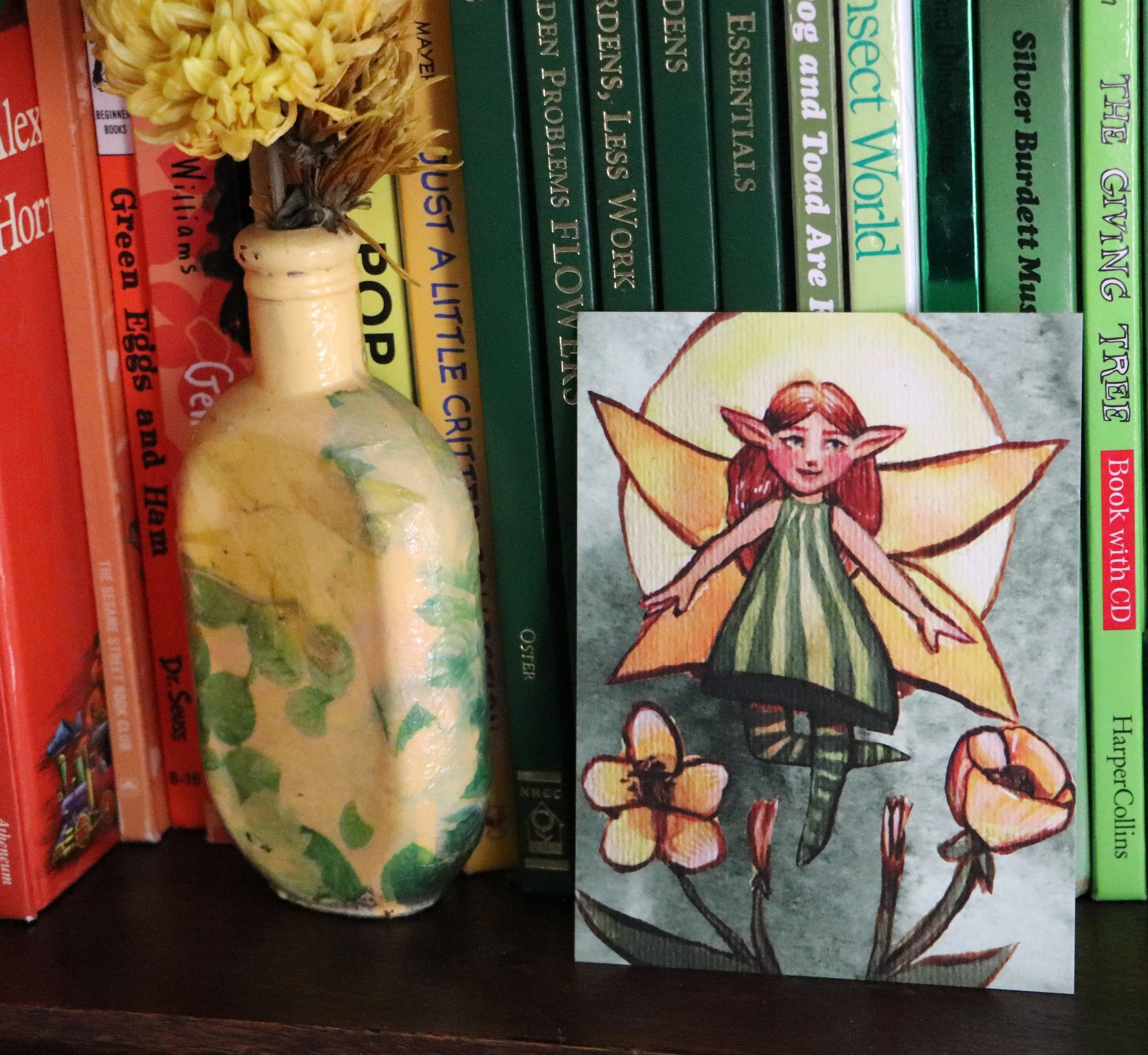 Spring green fairy postcards