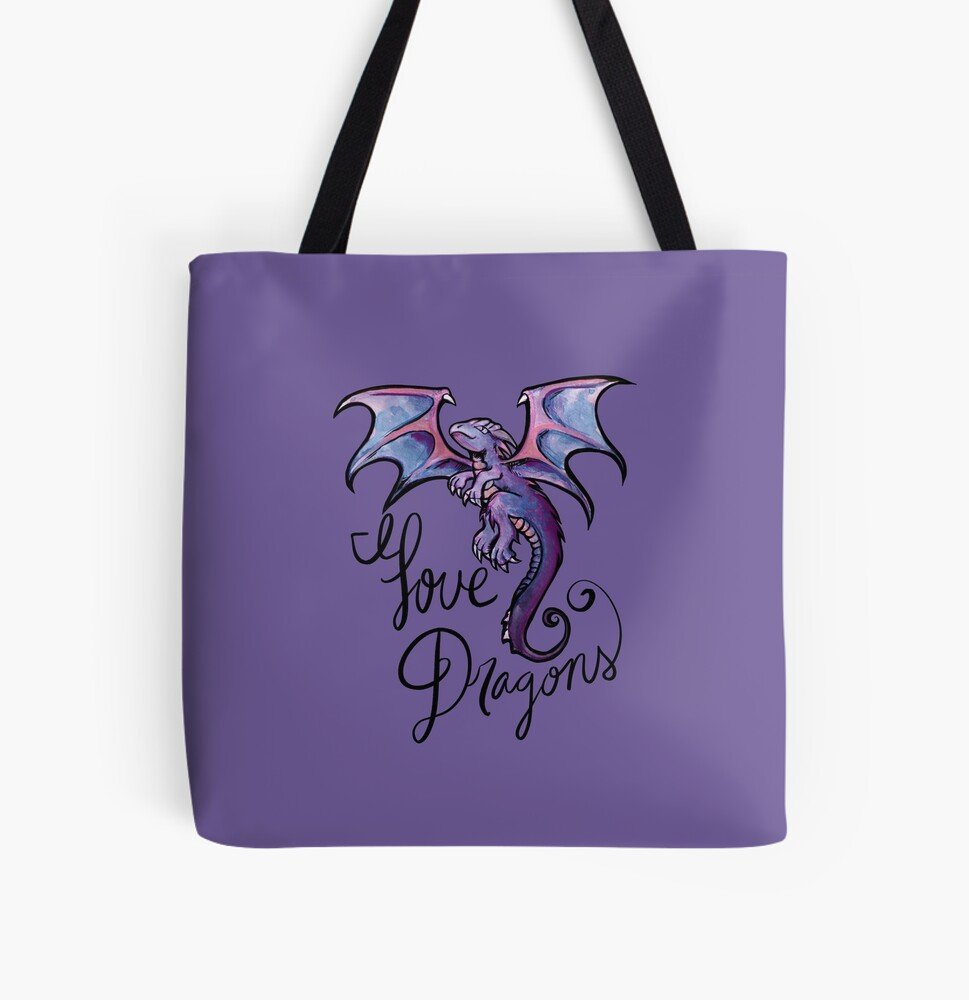 I Love Dragons tote bag