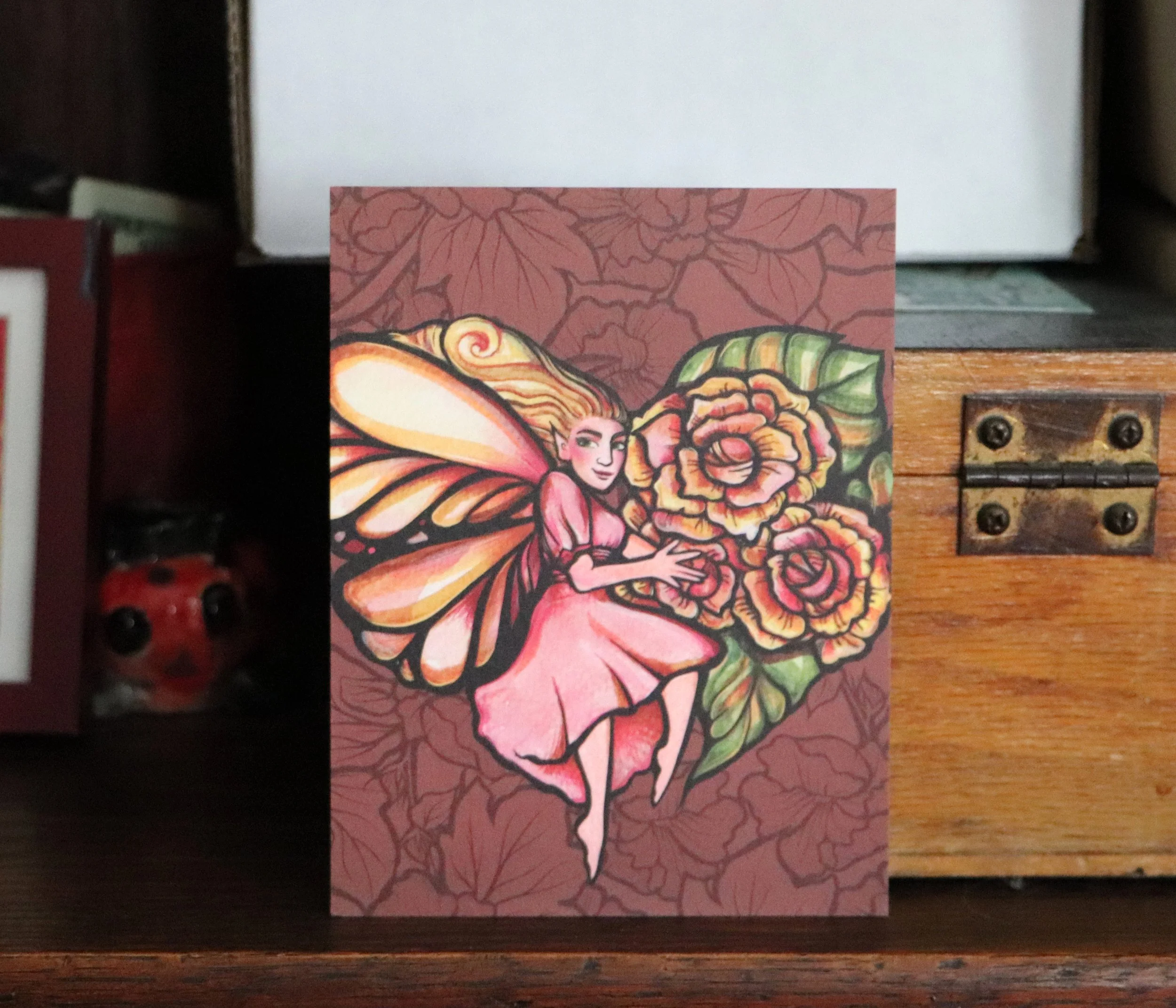 Fairy Autumn Heart Postcard