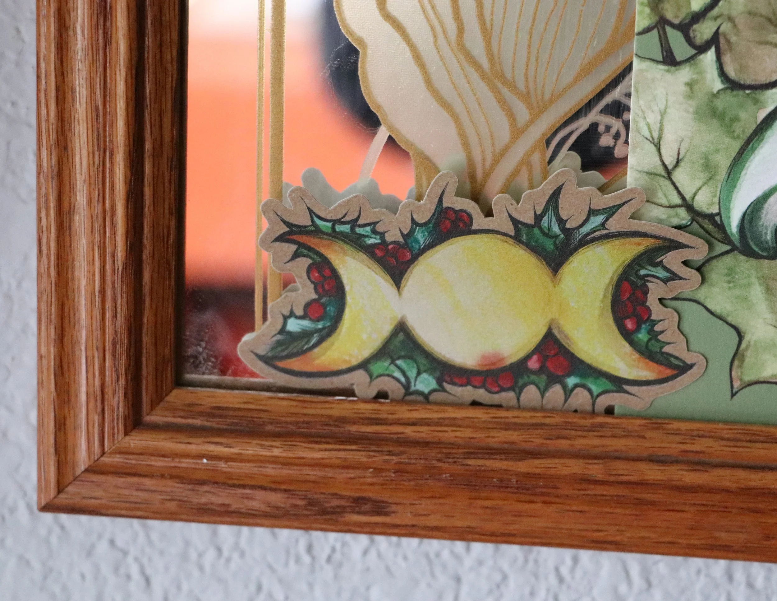 Triple Moon Stickers 

In ancient woods, the Yule fires blaze,
As darkness yields to the sun's warm rays.
The solstice marked, a time to celebrate,
The return of light, the ending of fate.