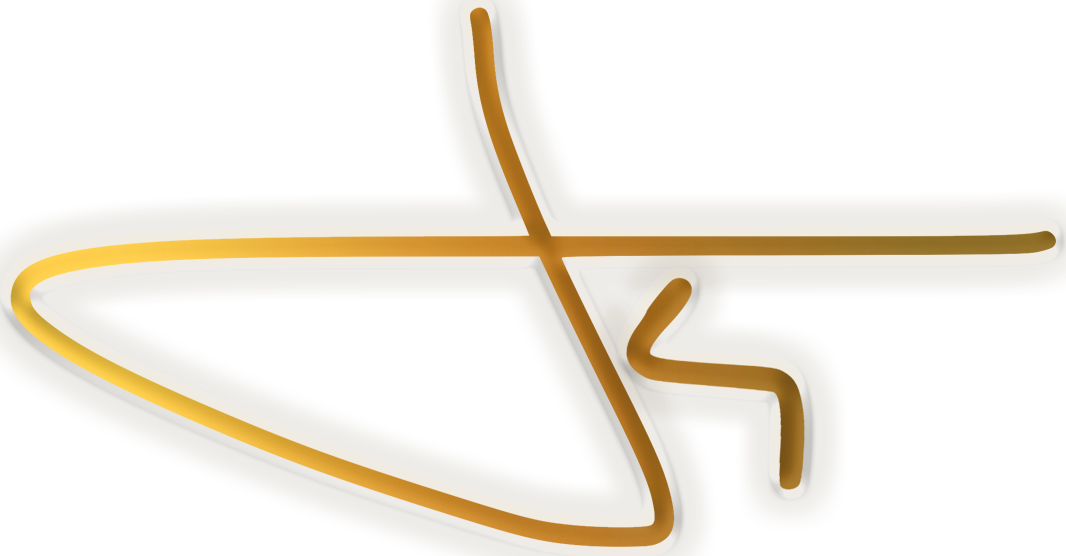 Neon sign depicting a signature.