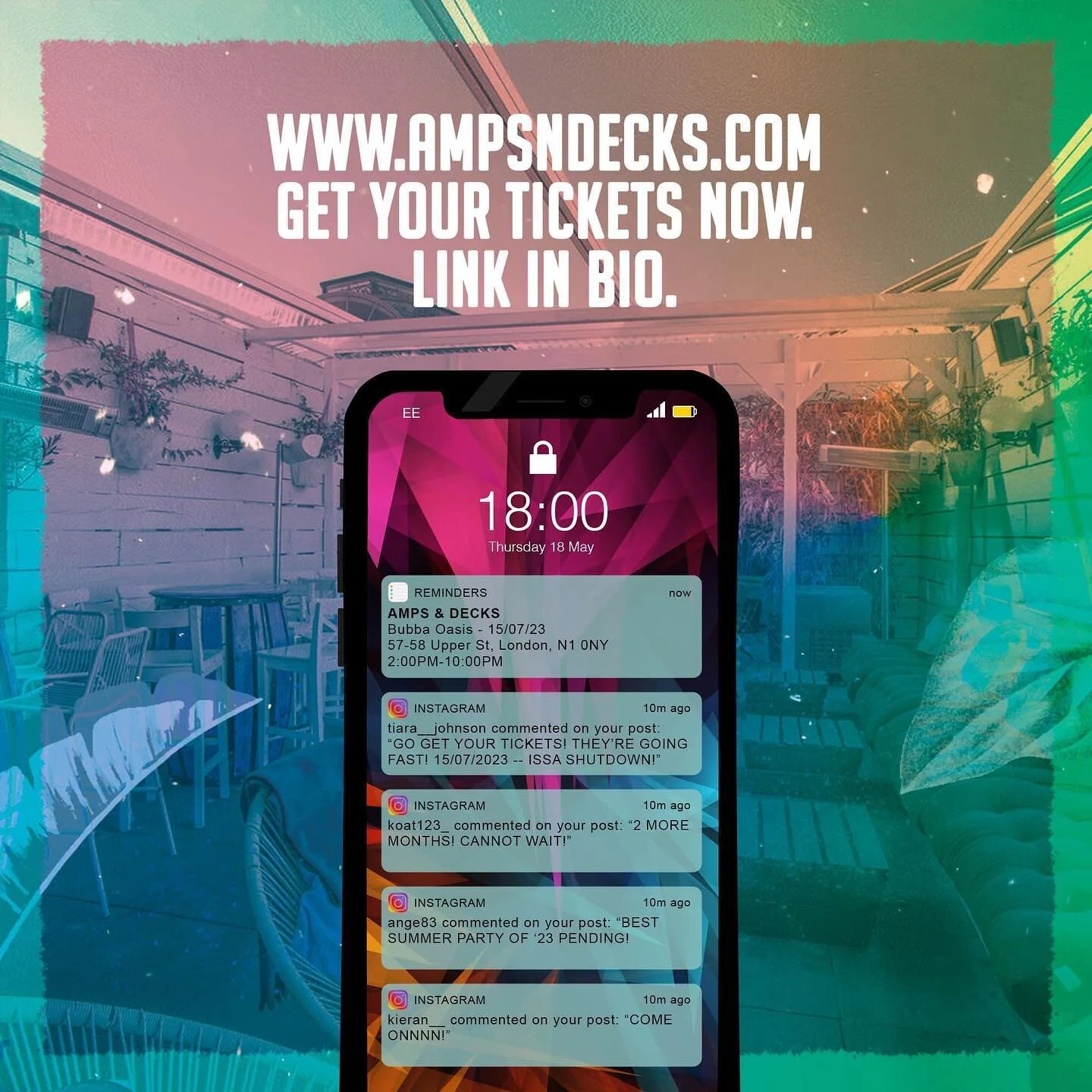 Tickets for our Summer Day Party are going VERY quickly! You don&rsquo;t wanna miss this! We&rsquo;re about to throw the best summer party of 2023! 🥳

LINK IN BIO.

#ampsndecks #music #uk #vibes #londonrave #ravers #events #london #djs #londonravene