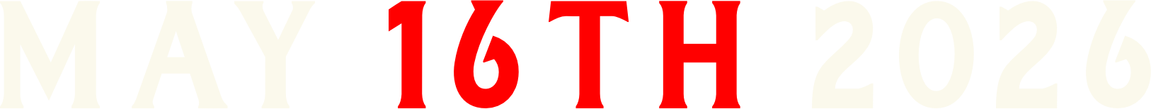 Text displaying May 16th, 2026