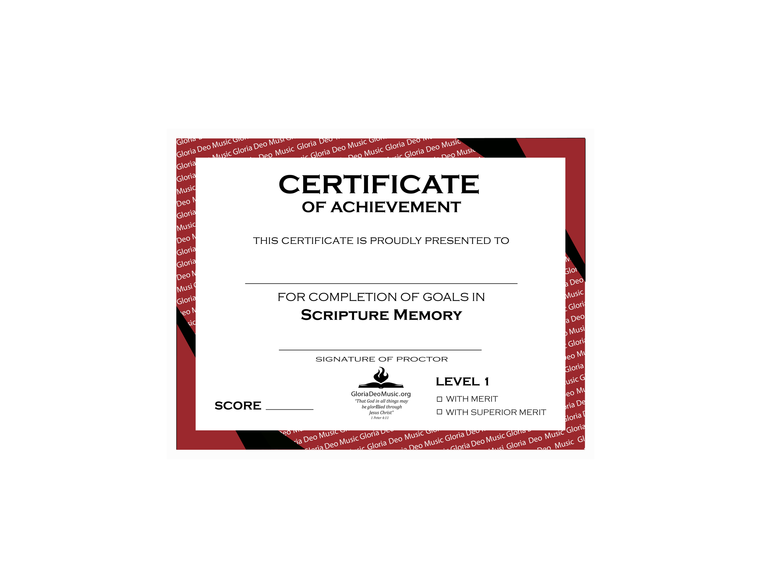 Scripture Memory Certificate Level 1