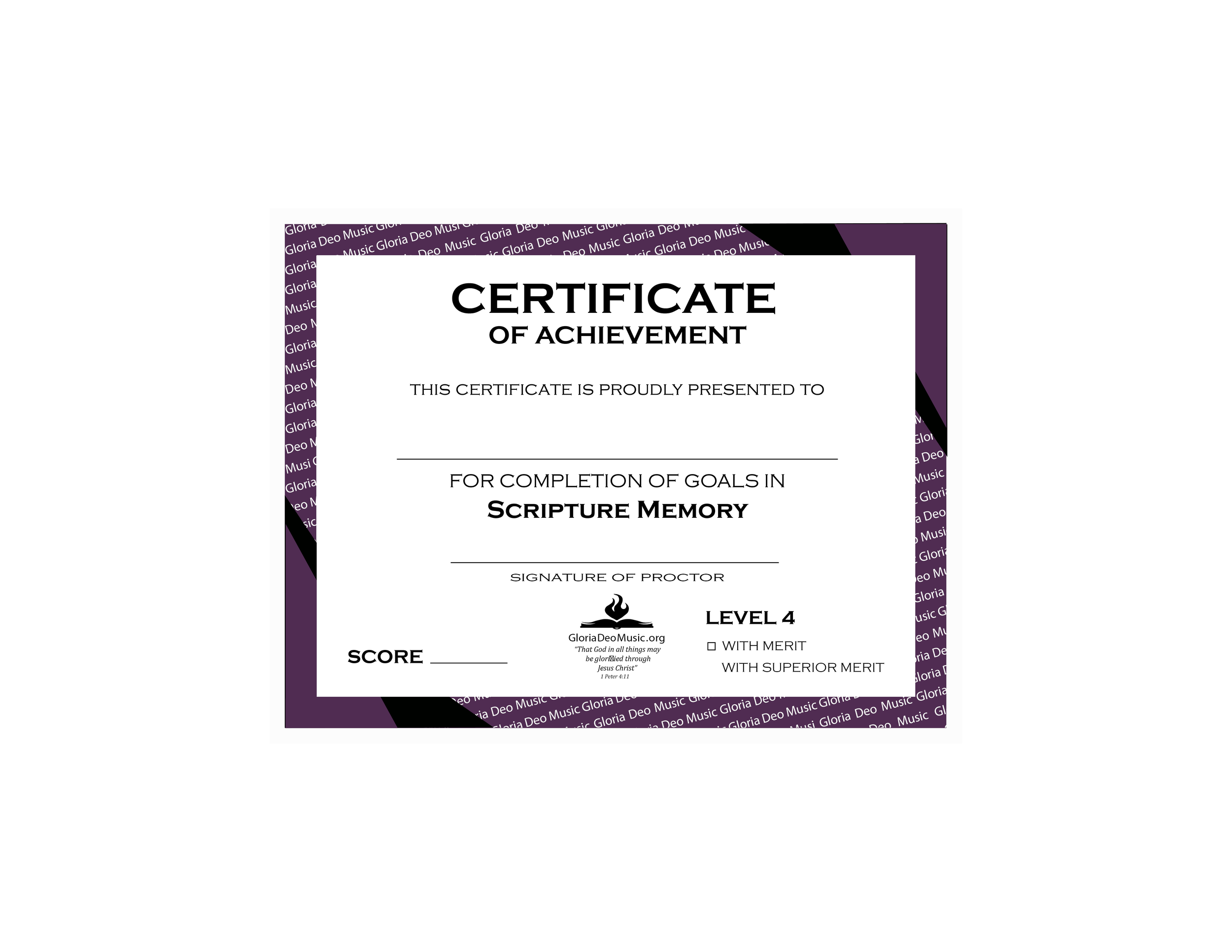 Scripture Memory Certificate Level 4