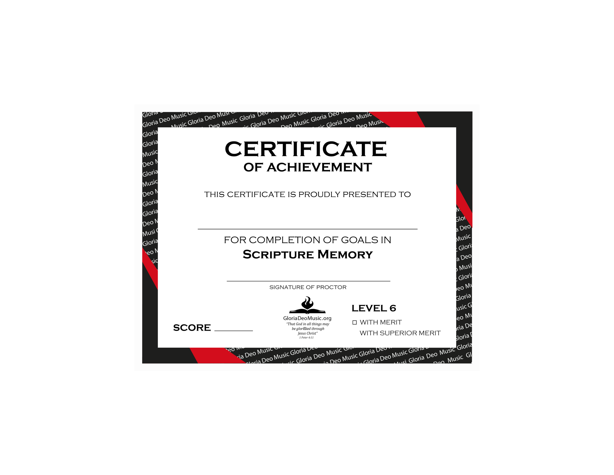 Scripture Memory Certificate Level 6