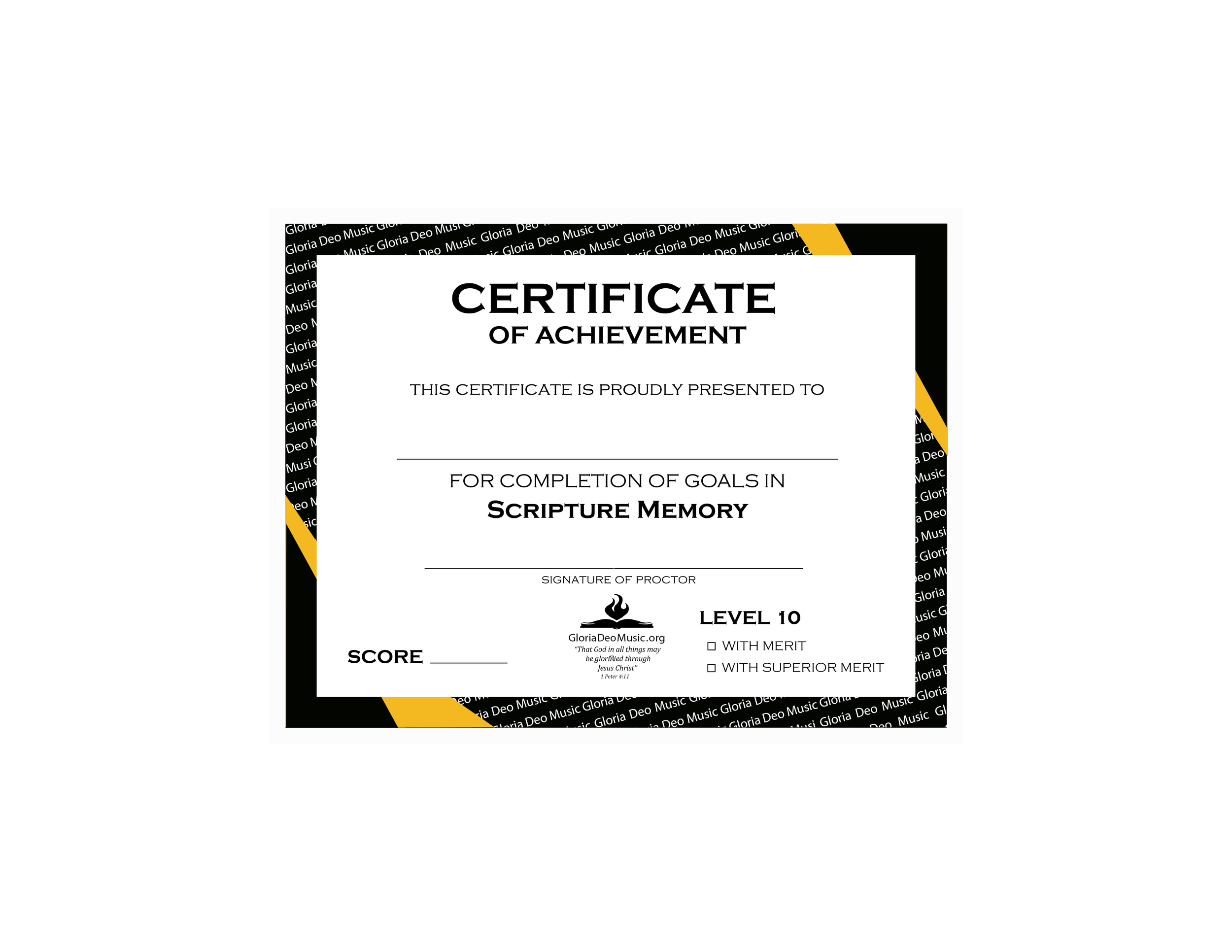 Scripture Memory Certificate Level 10