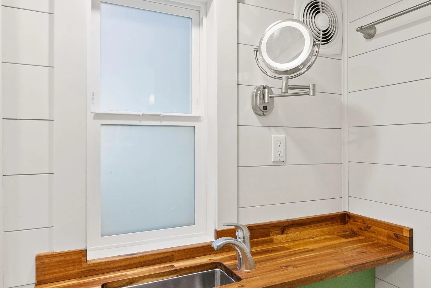 Full sized shower in this tiny! #tinyhouse #tinyhouseonwheels #forsale