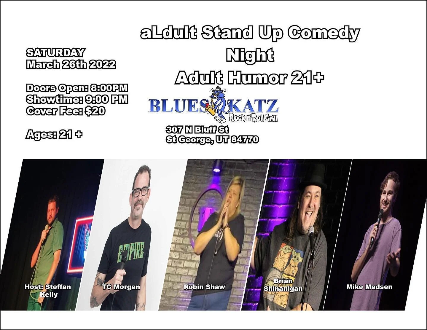 This weekend in St. George! Come out and see me do some comedy with some funny people!