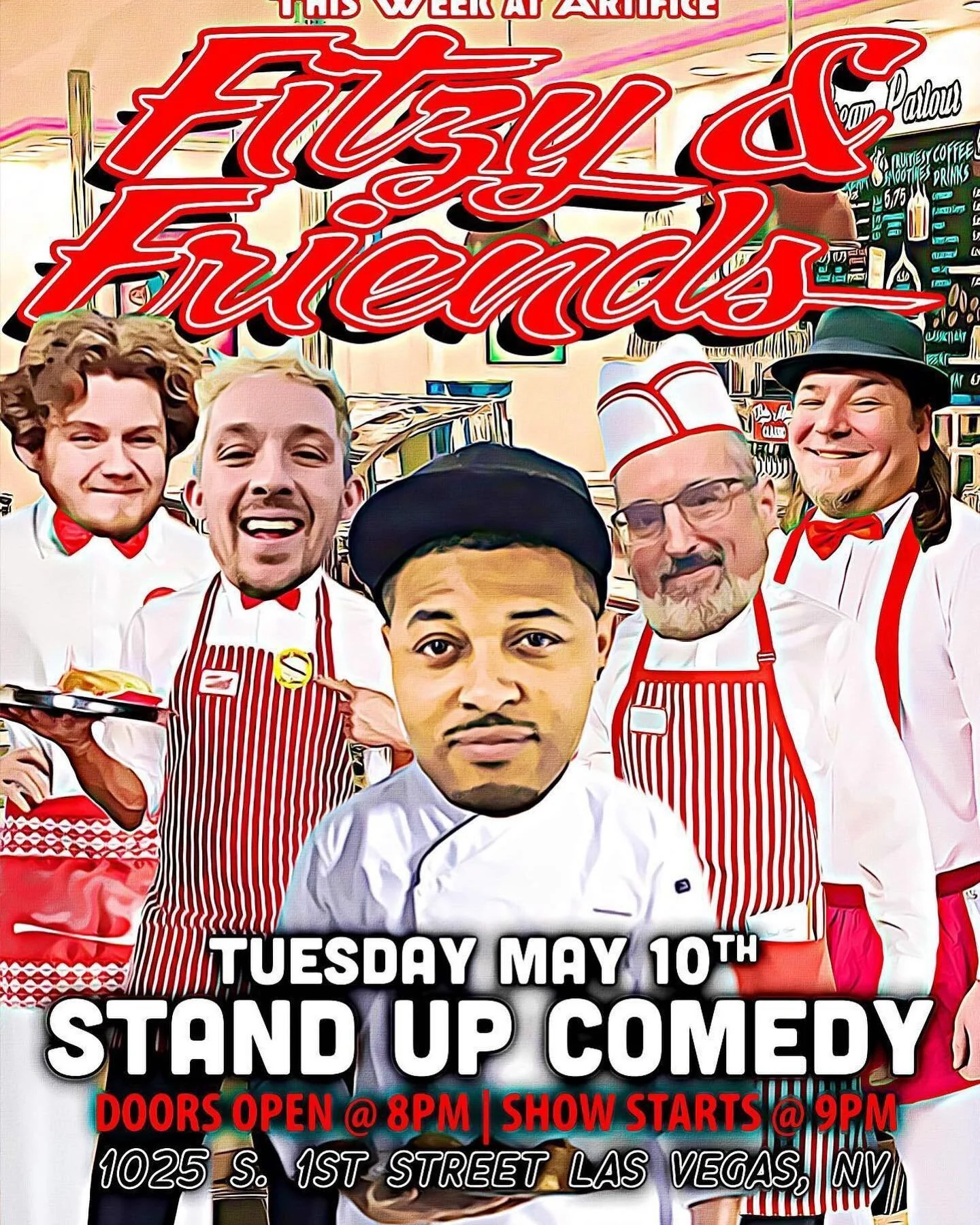 Come out the week to the @artificebarlv for a great comedy show. I of course will be there, @fitzybjj hosting as always, and some other incredible comics. @parkertelljoke always great, @casper_thacomic will be doing work, @bruceleonardcomedy is so fu