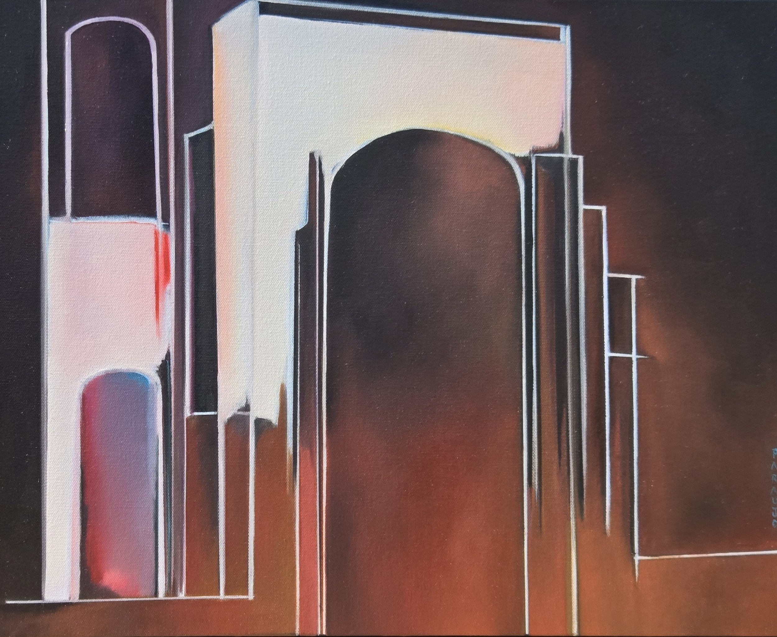 Revisiting Magic City, 16" x 20", oil on canvas, 2026, on view at Punk Majesty, San Francisco, Oct 1st to November 30th