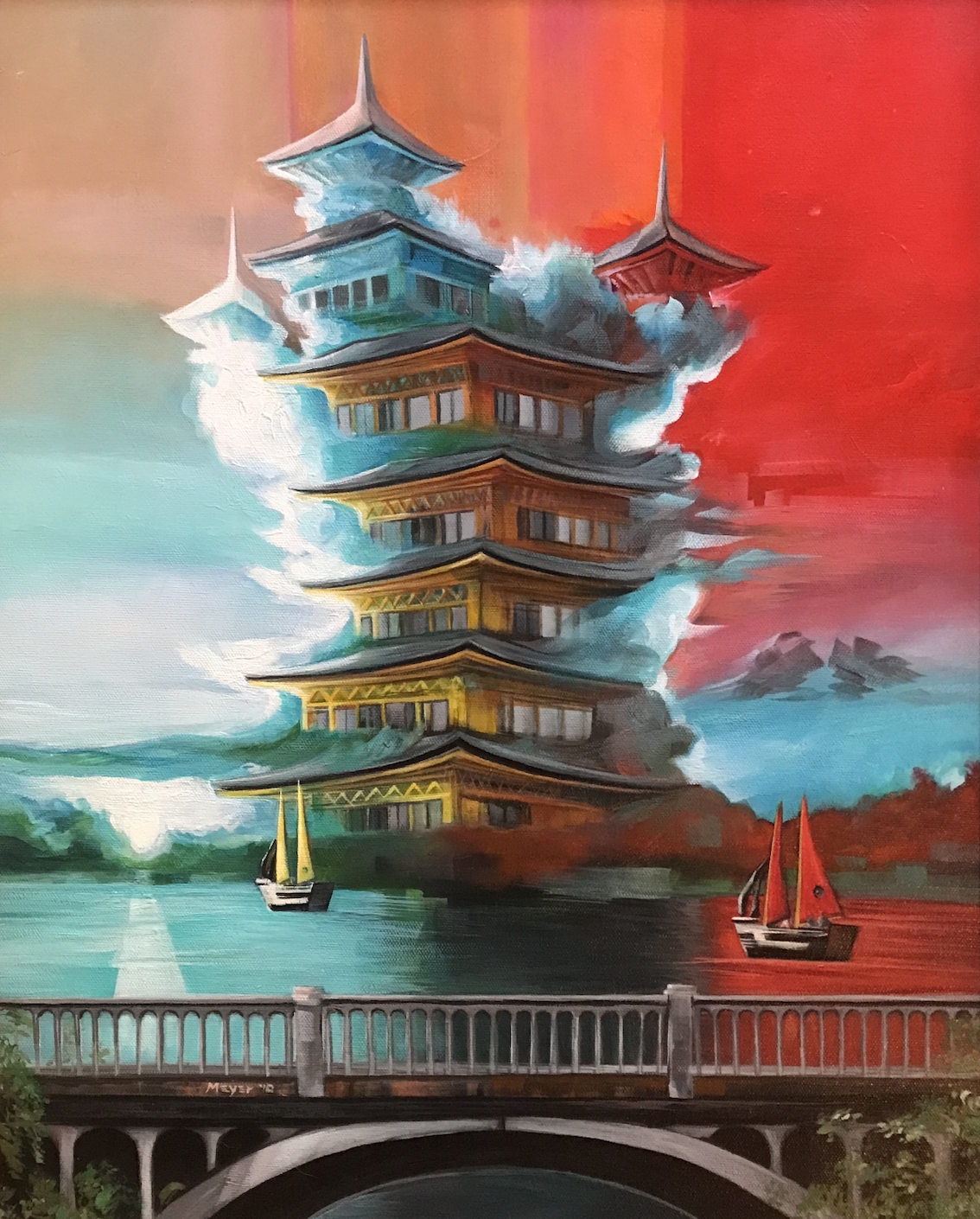 Pagoda Cloud 5 - 2010, 16x20" Oil on Canvas