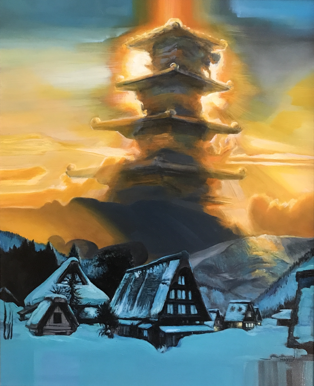 Pagoda Cloud 3 - 2010, 16x20" Oil on Canvas