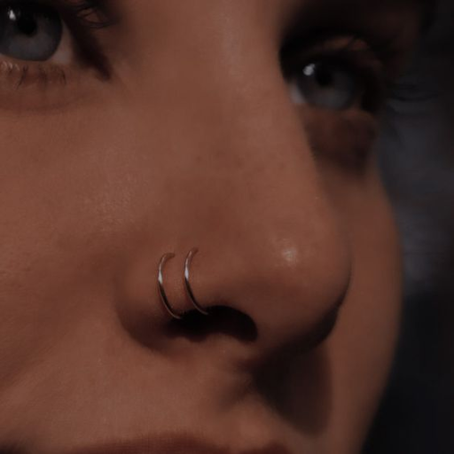 Side ring store nose piercing