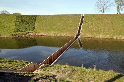 The Miracle Moses Bridge located near Halsteren, Netherlands