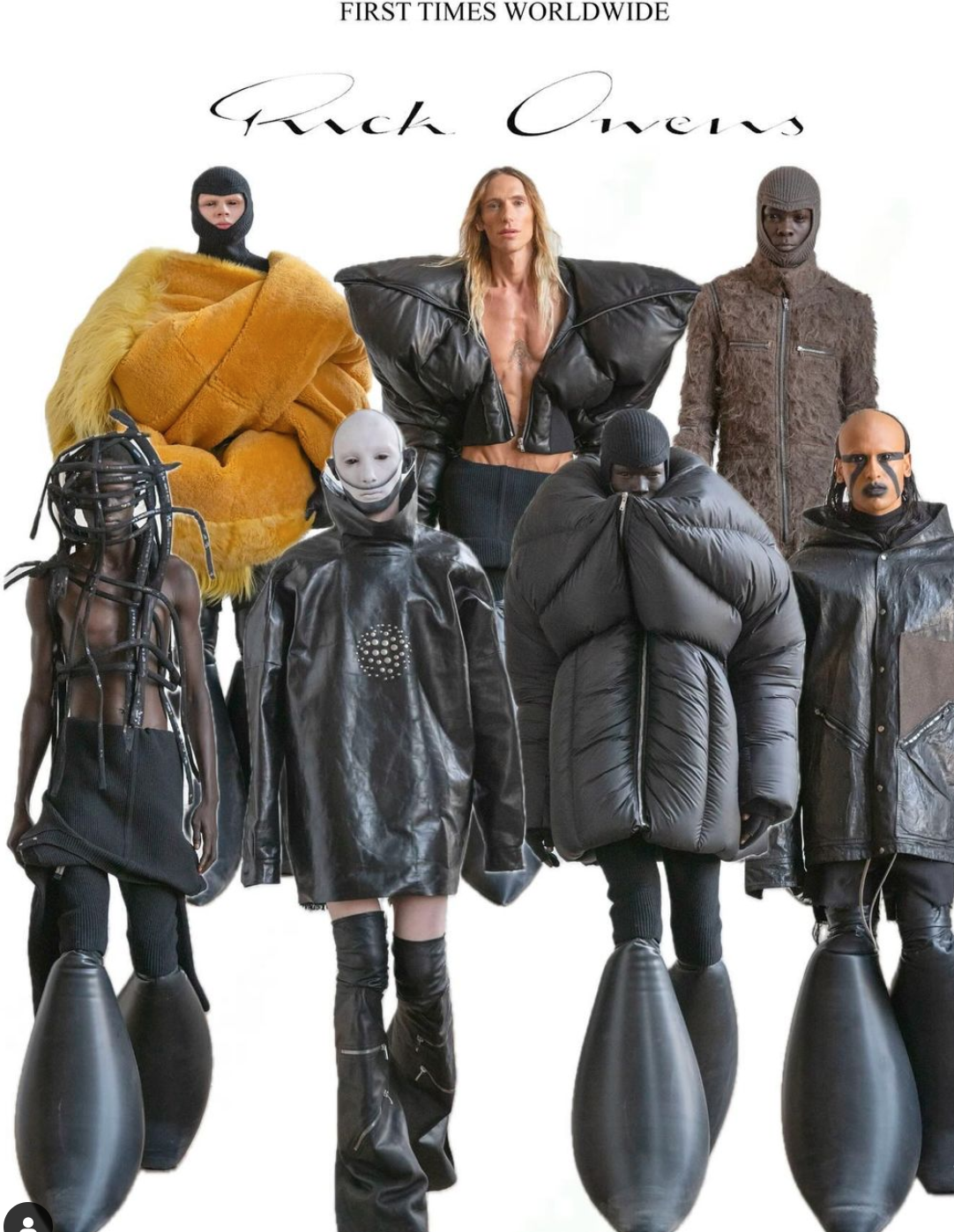 Rick Owens Challenges Beauty Standards in his 2024 Fall Collection