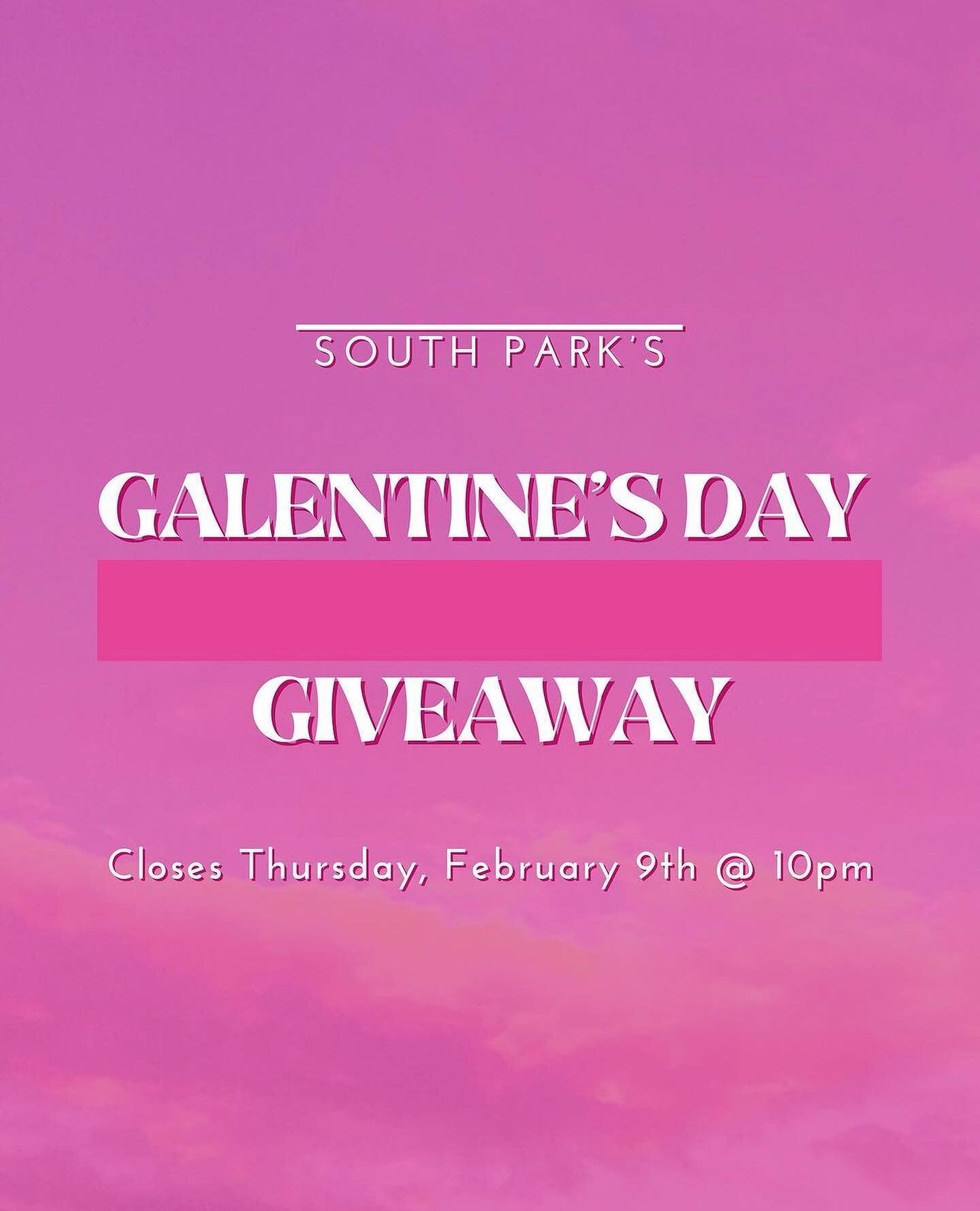 South Park's Galentine's Day Giveaway! 🌹

Some of your favorite @southparksandiego businesses are teaming up to giveaway a $460 shopping spree to one lucky winner. 
&bull;
The idea is for you and your Galentine to enjoy a Galentine's Day hanging out