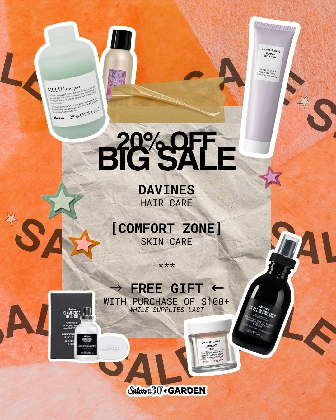 20% off Davines and Comfort Zone at Salon on 30th