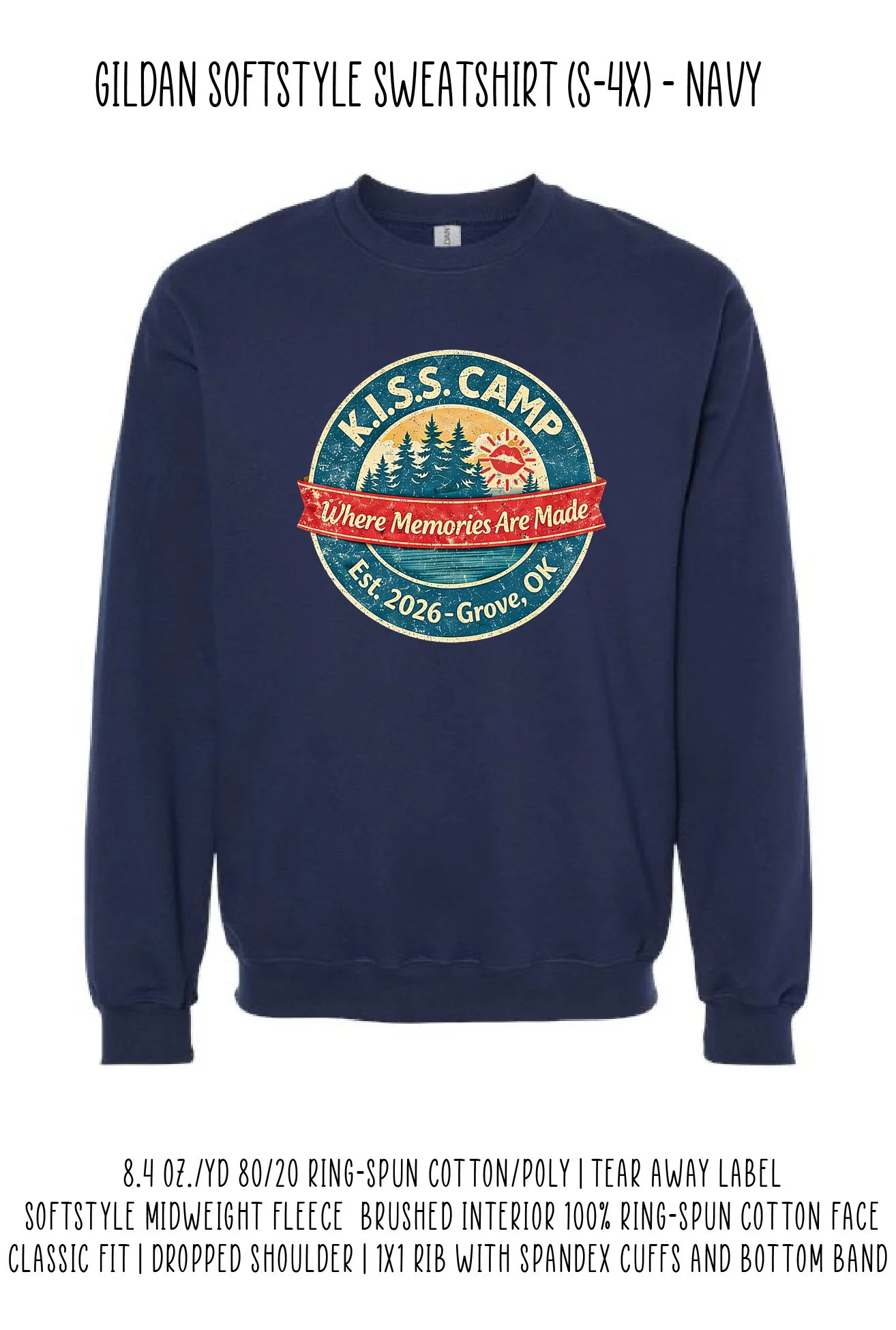 KISS Camp Gildan Sweatshirt - Navy