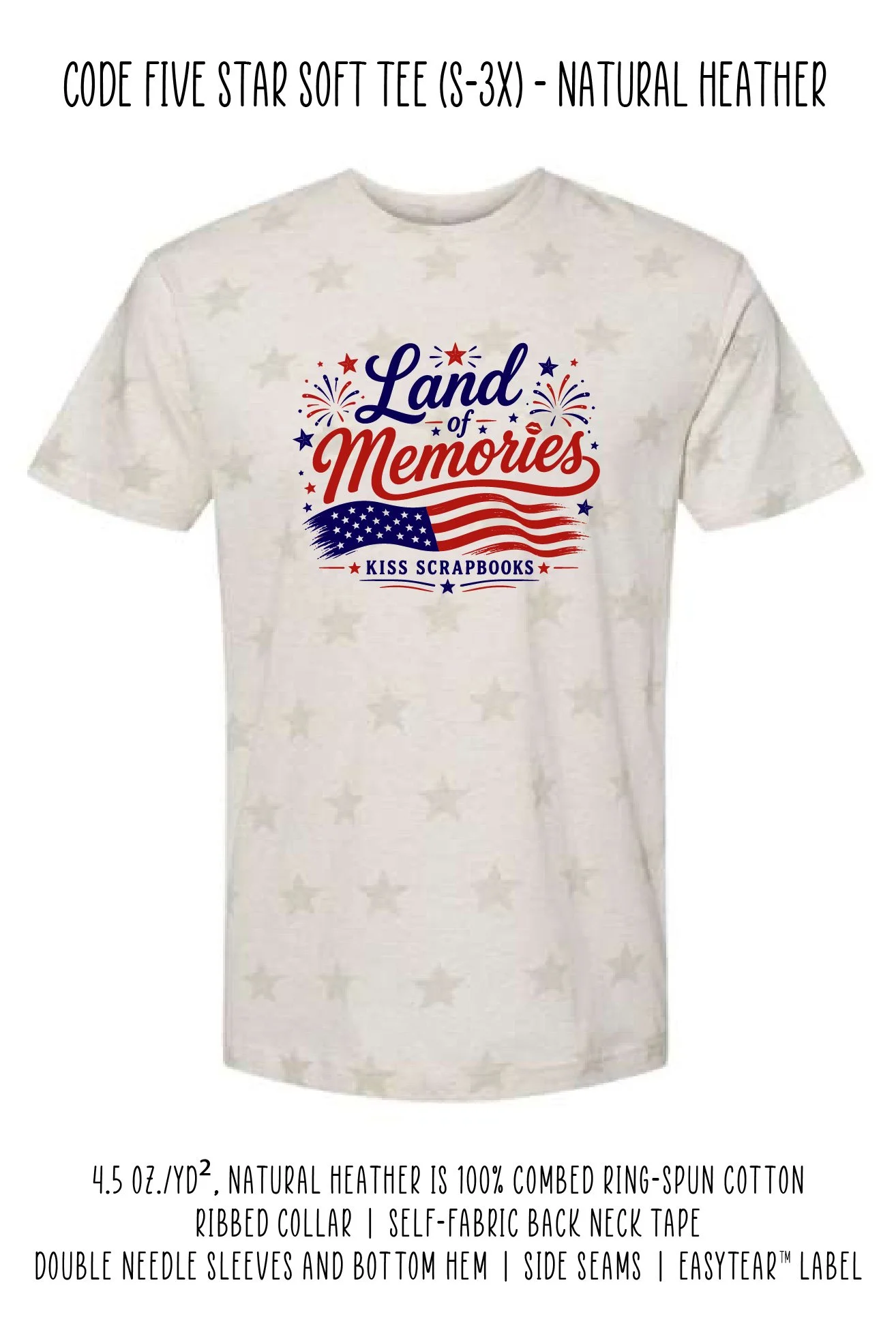 Land of Memories Code 5 Star Soft Tee - Natural Heather