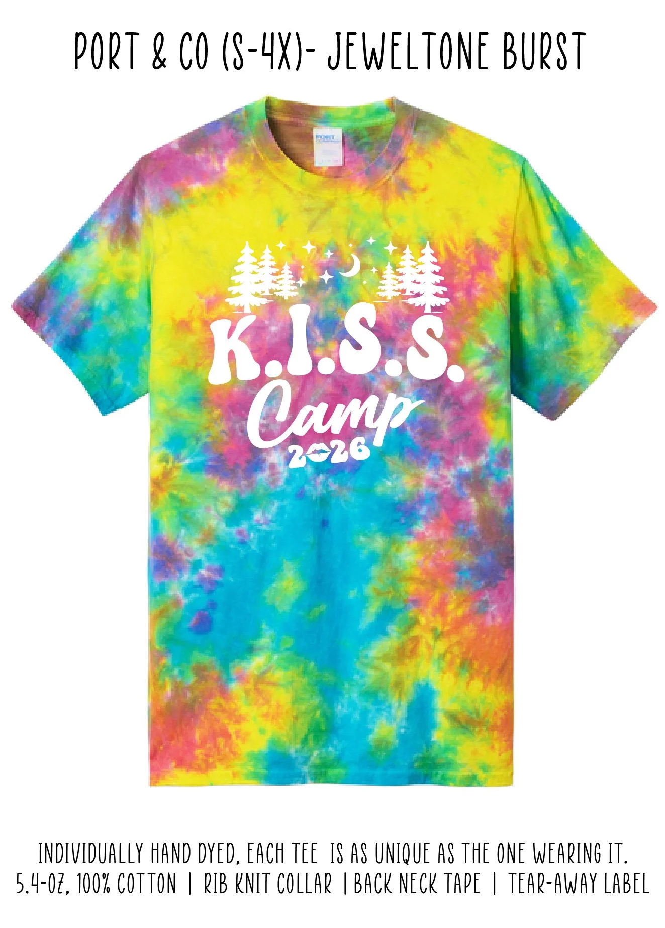 KISS Camp Tie Dye Port & Co Short Sleeve