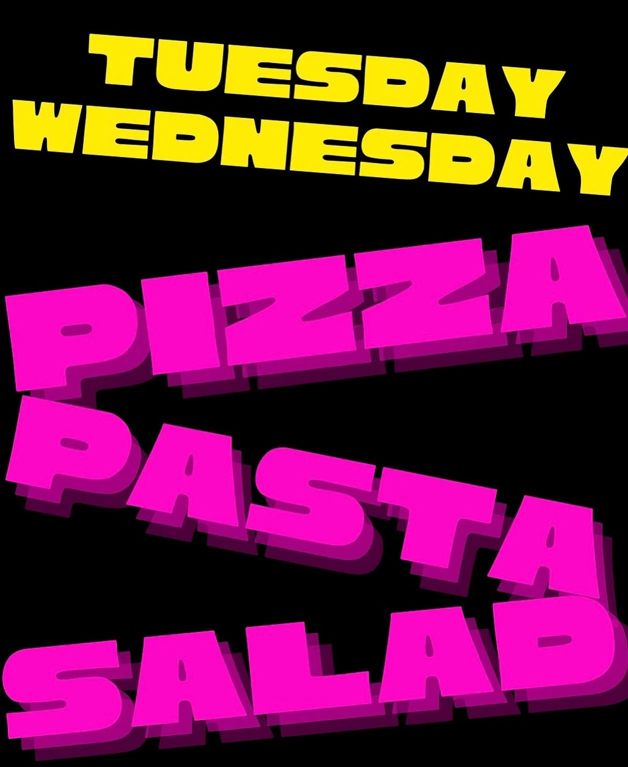You know the drill. Any pizza. Kale Caesar. Spaghetti and meatballs and vegan meat sauce 

BE WELL AND STAY SAFE