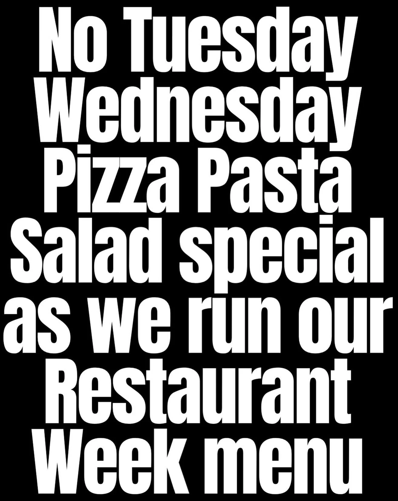 SO NO TUESDAY WEDNESDAY SPECIAL THIS WEEK BECAUSE WE GOT ROPED INTO DOING A RESTAURANT WEEK MENU. IT WILL BE BACK NEXT WEEK. CHECK OUT OUR PREVIOUS POSTS FOR RESTAURANT WEEK INFO AND PICS