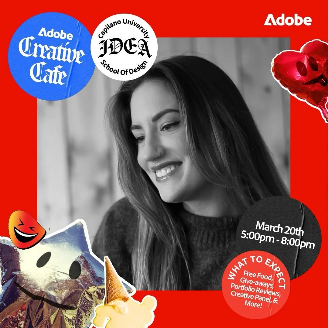 Hi friends! I&rsquo;ll be attending the Adobe Creative Caf&eacute; at Capilano University as a portfolio reviewer! If you&rsquo;re a recent graphic design graduate looking to connect with industry professionals and get valuable feedback on your work,
