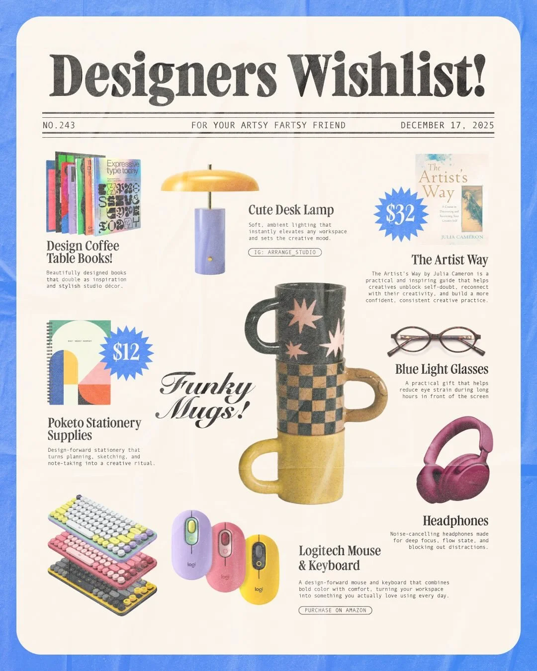 🎁 A little bit late to the party on this one but here are some gift guide recommendations for your graphic designer / fellow creative friend or family member hehe.

#graphicdesign #graphicdesigner #designgifts #designergrifts #giftsforgraphicdesigne