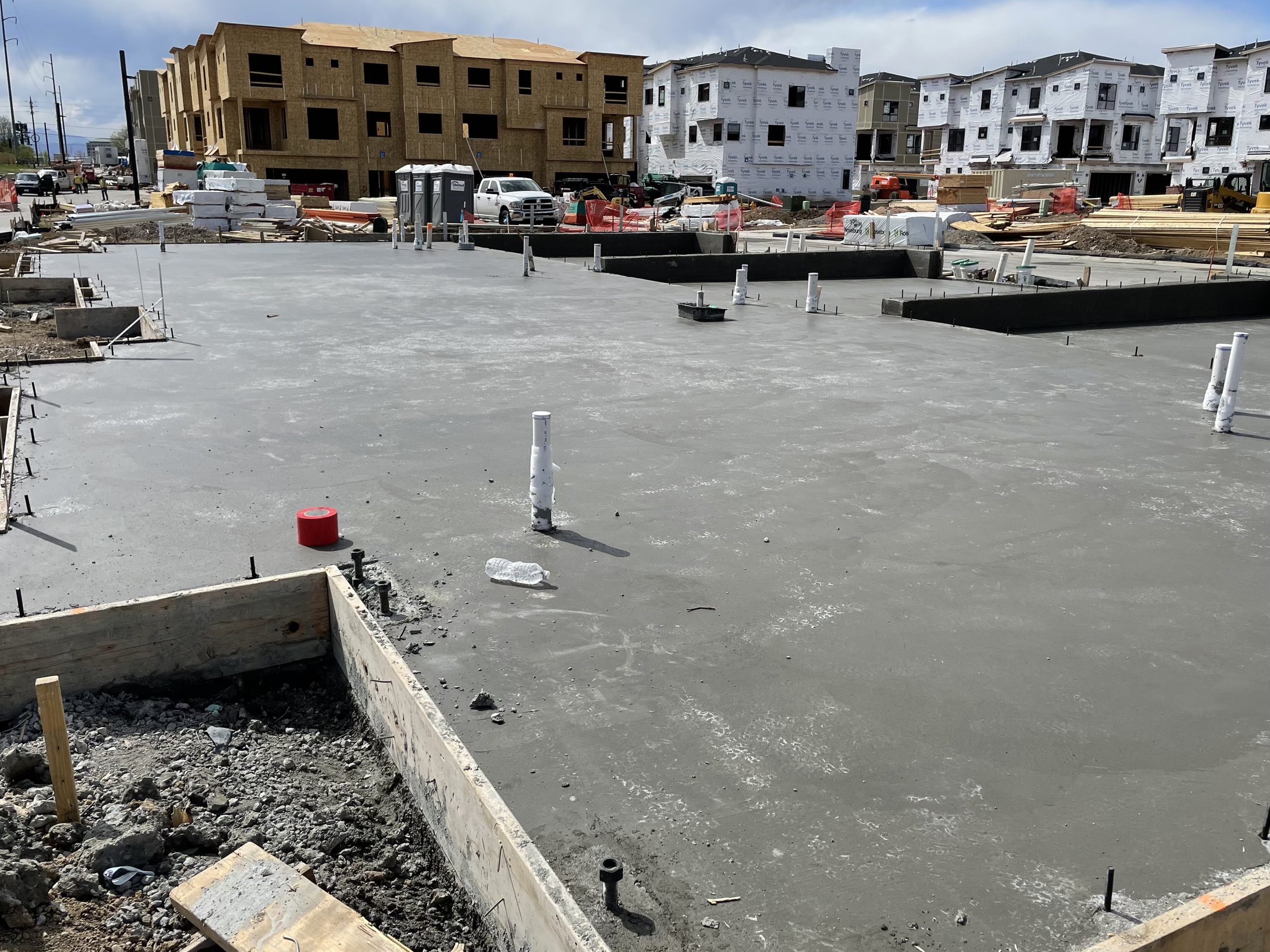 Cured and tensioned post-tension foundation in Denver.