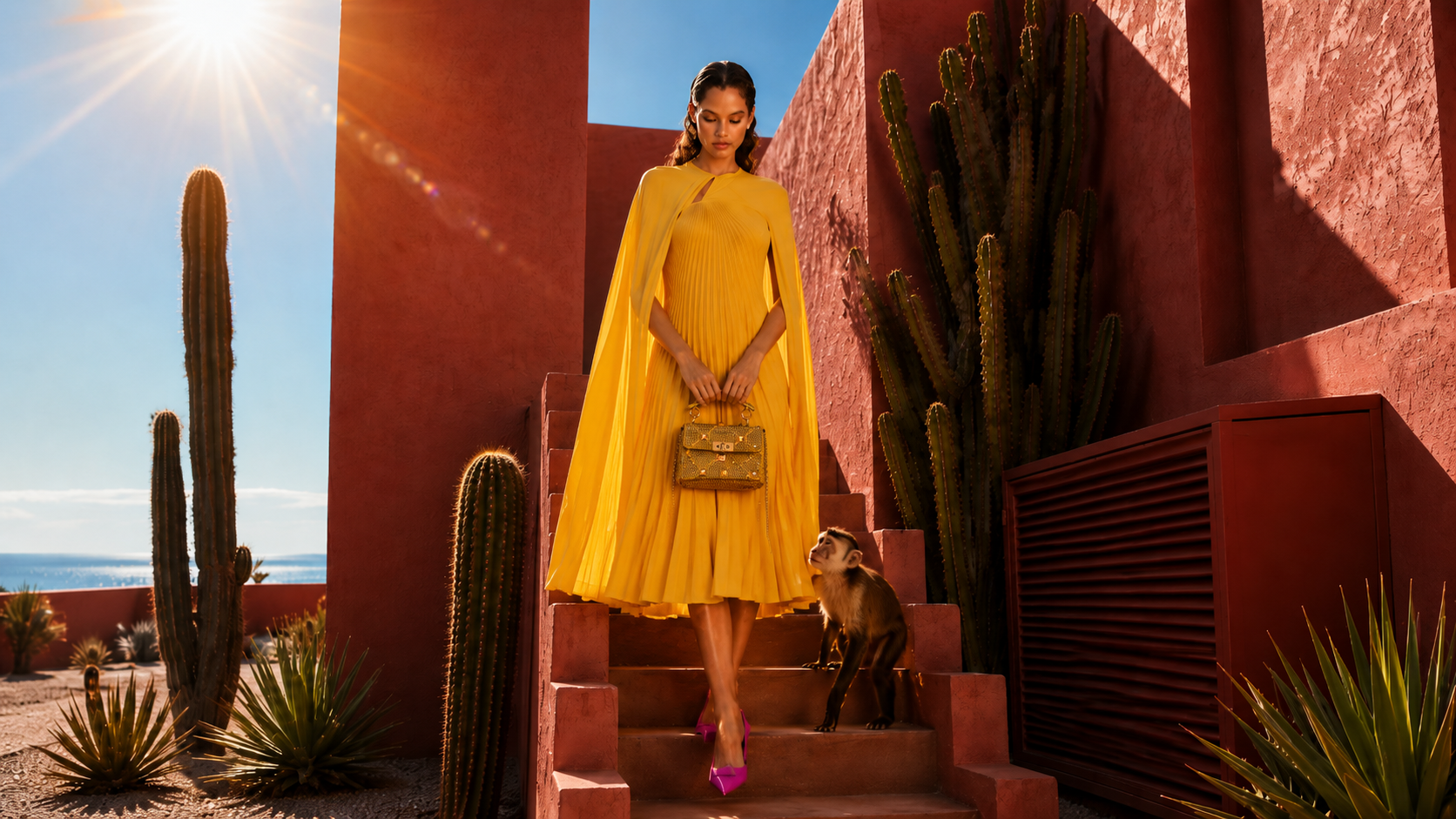 THE OUTNET AI fashion campaign in Mexico by photographer and AI artist Alessia Moccia.