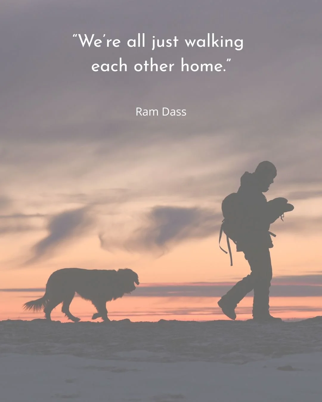 "We're all just walking each other home." &mdash; Ram Dass.  It's a phrase we return to often. It captures something true about the work we do, and the bond we're honoured to support.

#meaningfulgoodbye #inhomevet #inhomevetcare #petloss #