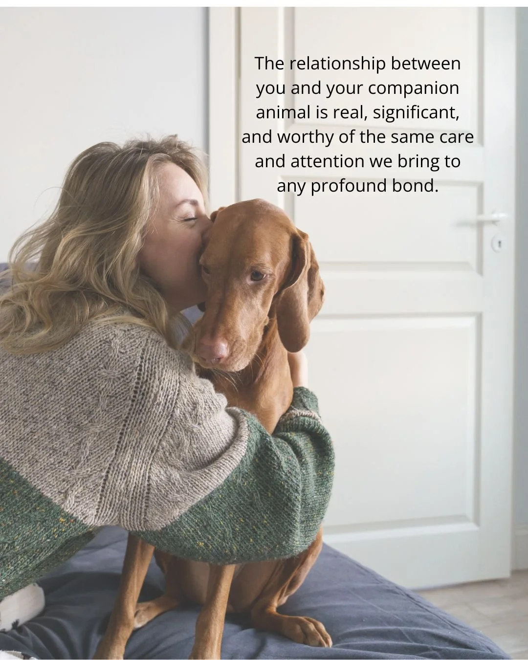 We are Human-Animal Bond certified &mdash; the only HAB-certified mobile end-of-life practice in western Canada. But more than a certification, it reflects something we believe deeply. The relationship between you and your companion animal is real, s