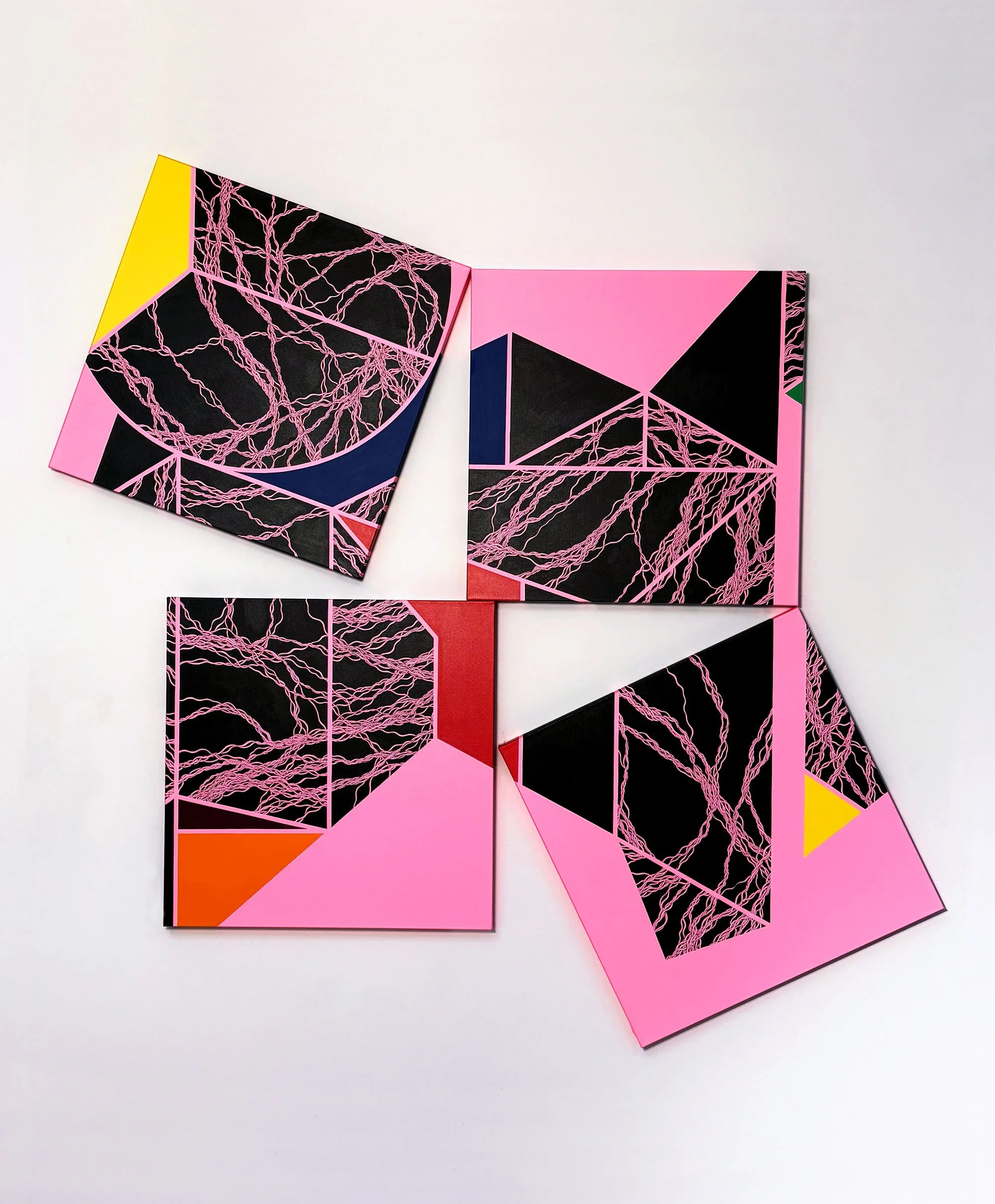 Lies Between, 66" x 66", Acrylic on Canvas, 2025