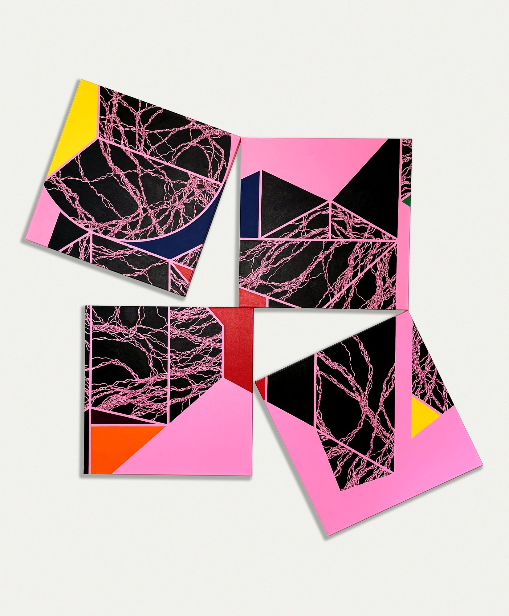 Lies Between, 66" x 66", Acrylic on Canvas, 2025