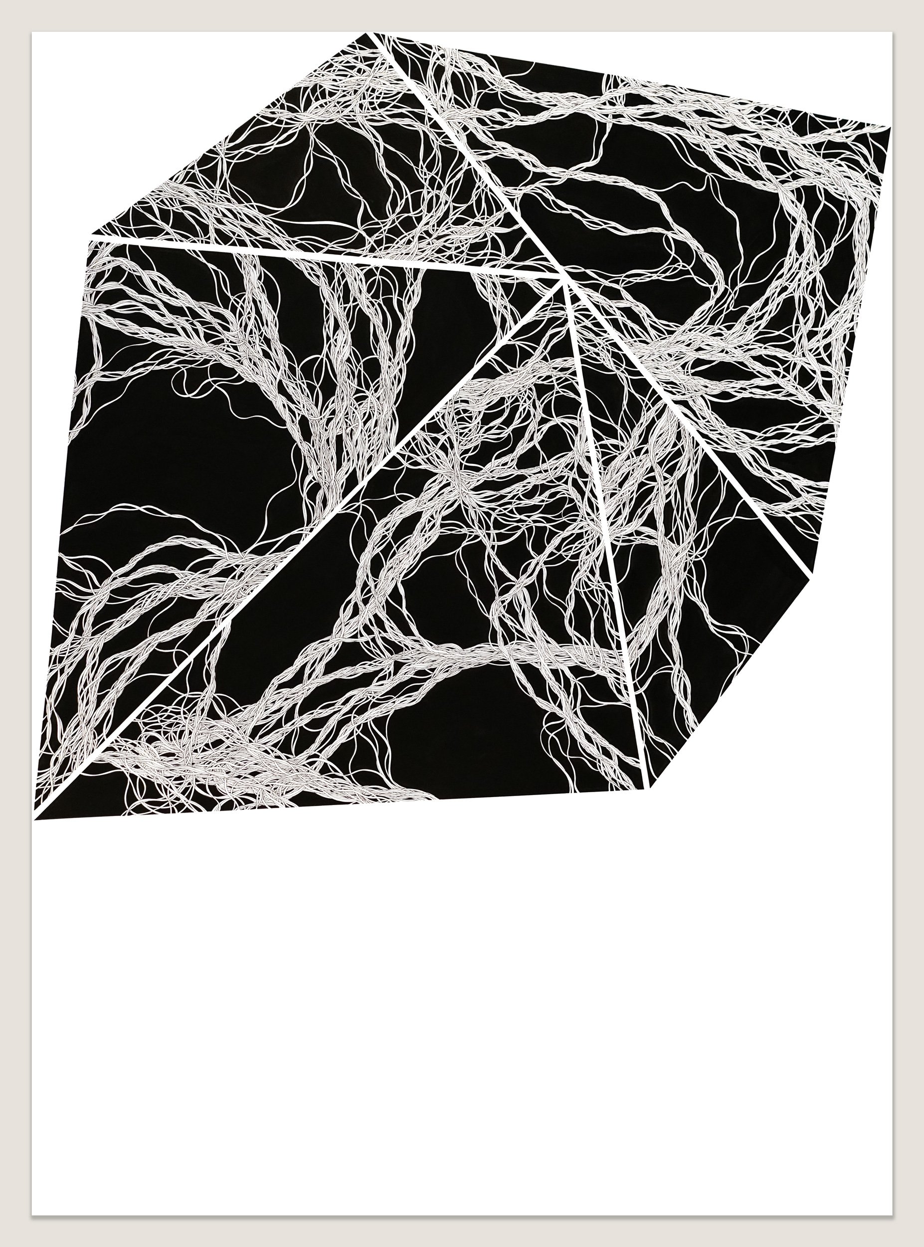 Fold no.4 (5190), 40" x 30", Ink on Paper, 2023