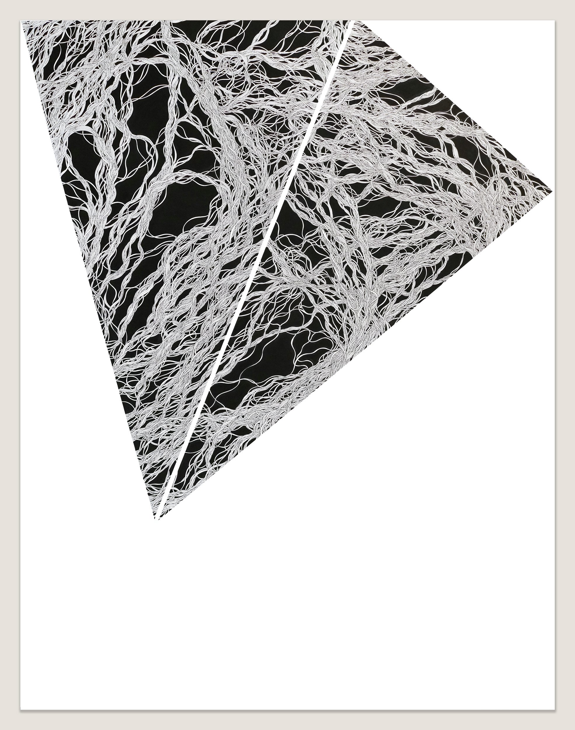 Pyramid-hole (4320), 40" x 30", Ink on Paper, 2022