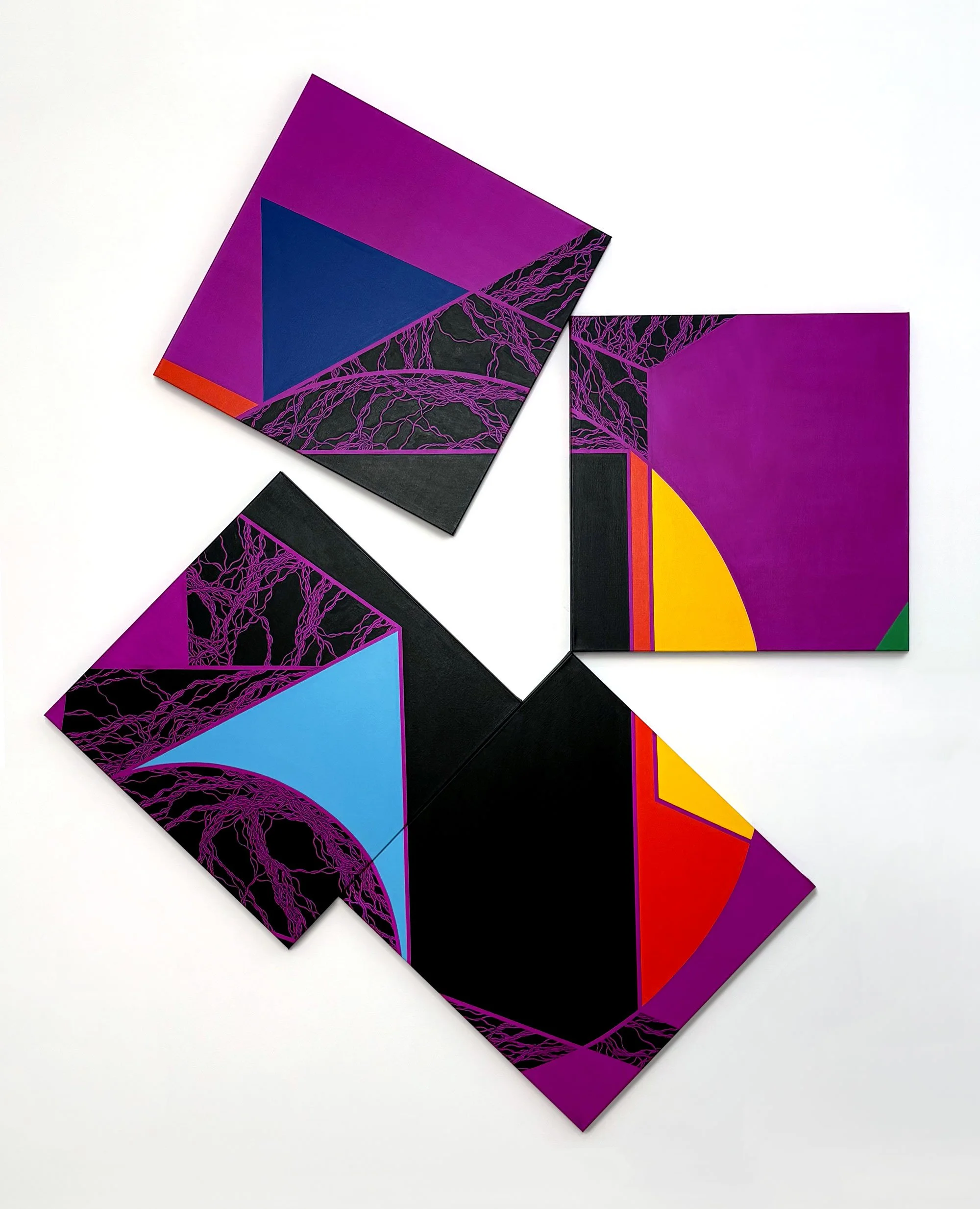 Night & Day, 67" x 62", Acrylic on Canvas, 2025
