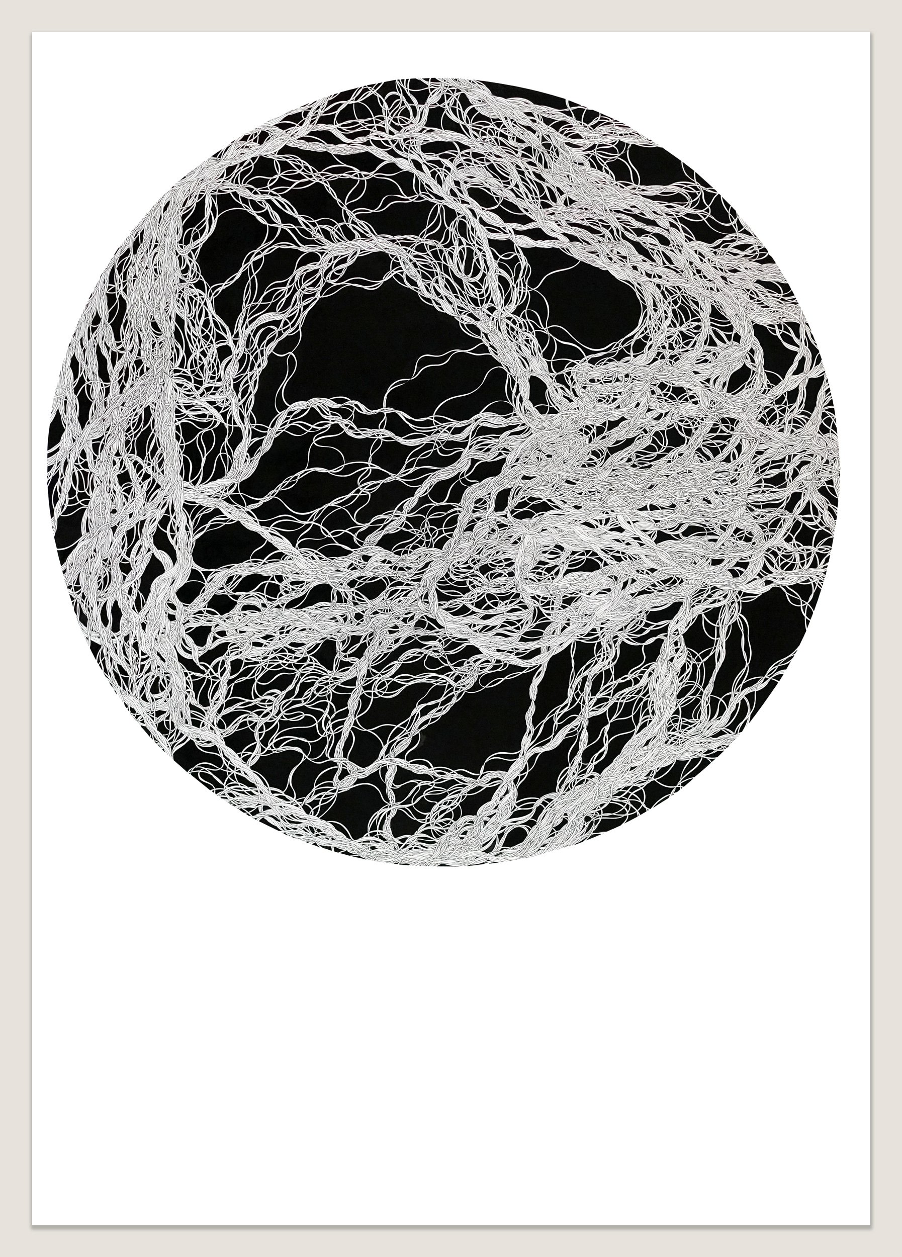 Spheric-hole (5298), 44" x 31-1/2", Ink on Paper, 2022