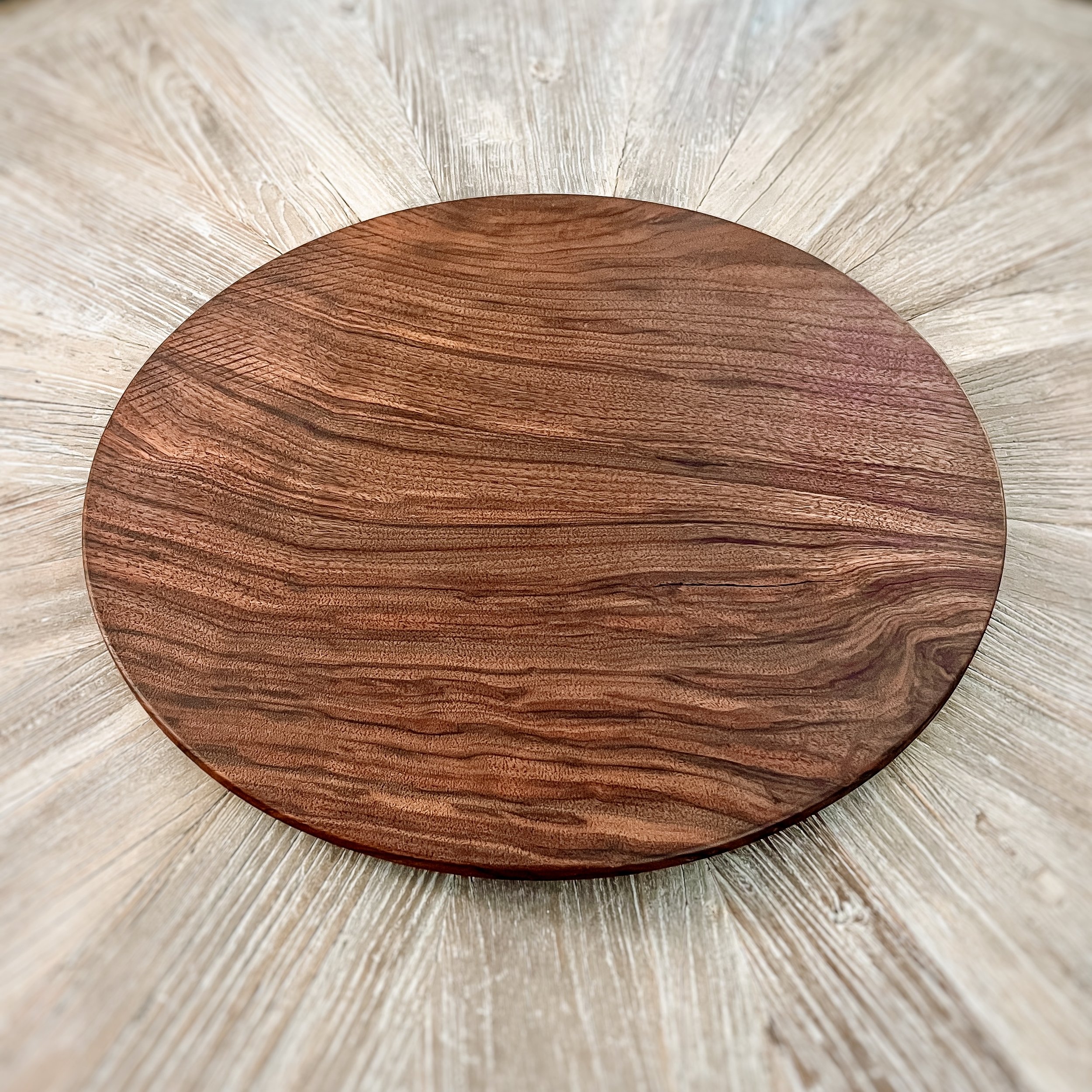 Large (20" Diameter) Antique Black Walnut Lazy Susan