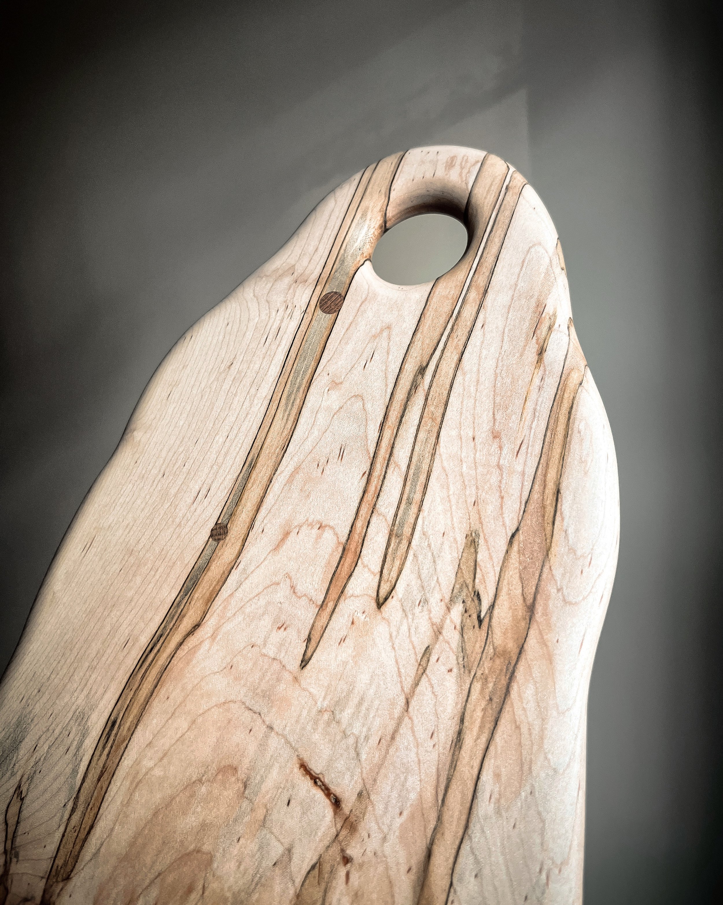 Organic Shaped Ambrosia Maple with Oak Dowels Plugs