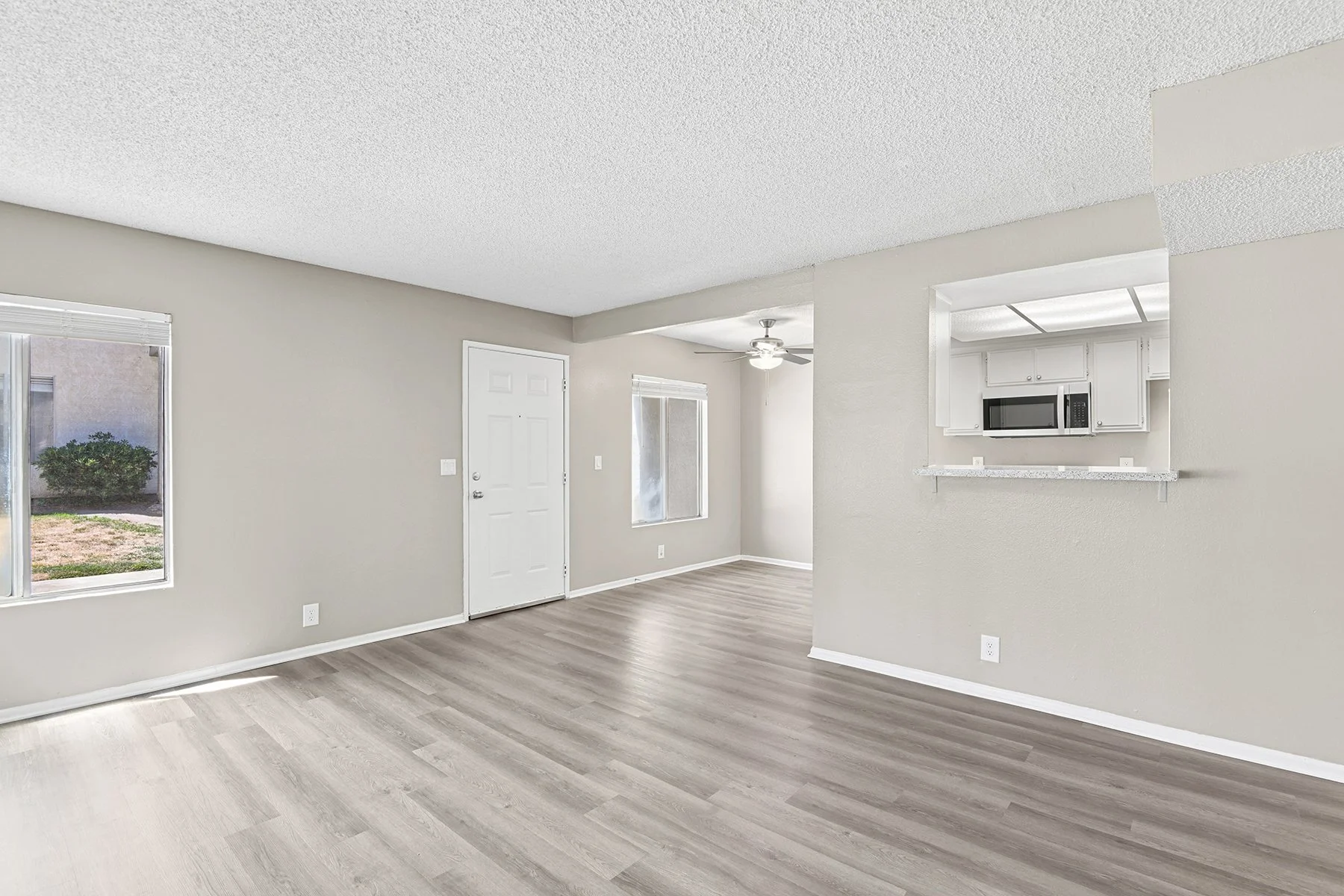 Open Living Area with Wood-Look Flooring